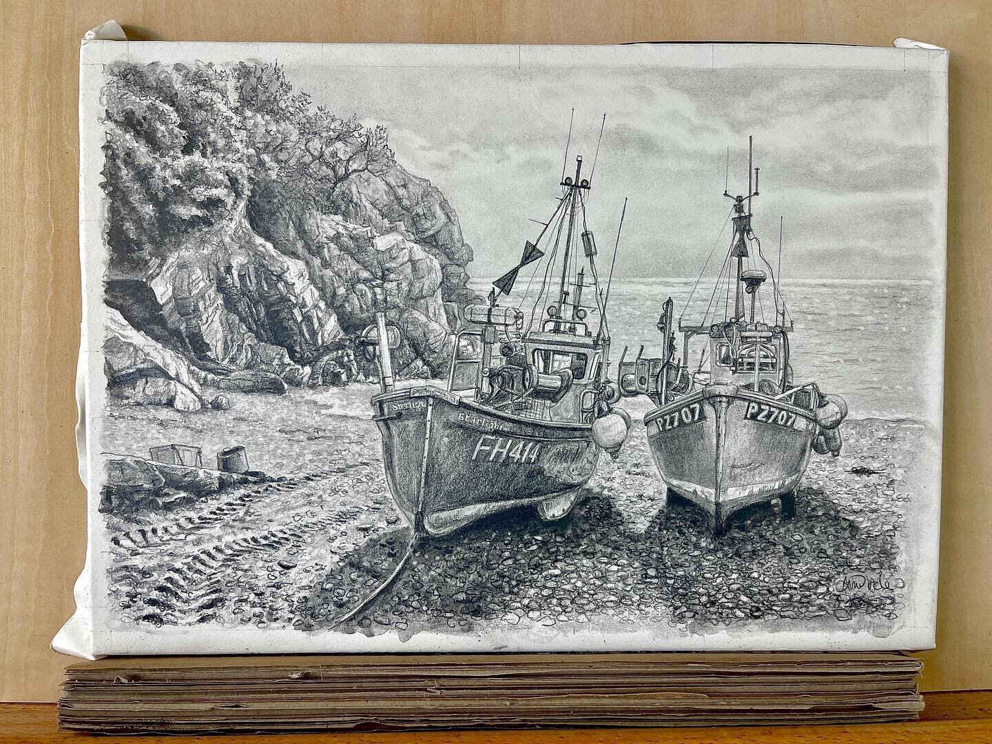 &lsquo;In the Stillness, Cadgwith&rsquo; 30.5x20.4cm Graphite &amp; water soluble graphite on paper

Keeping cool whilst drawing this small one of serene Cadgwith 🌊⛵️

#cadgwith #graphite #graphitedrawing  #cadgwithdrawing #cornwall #cornwallartists