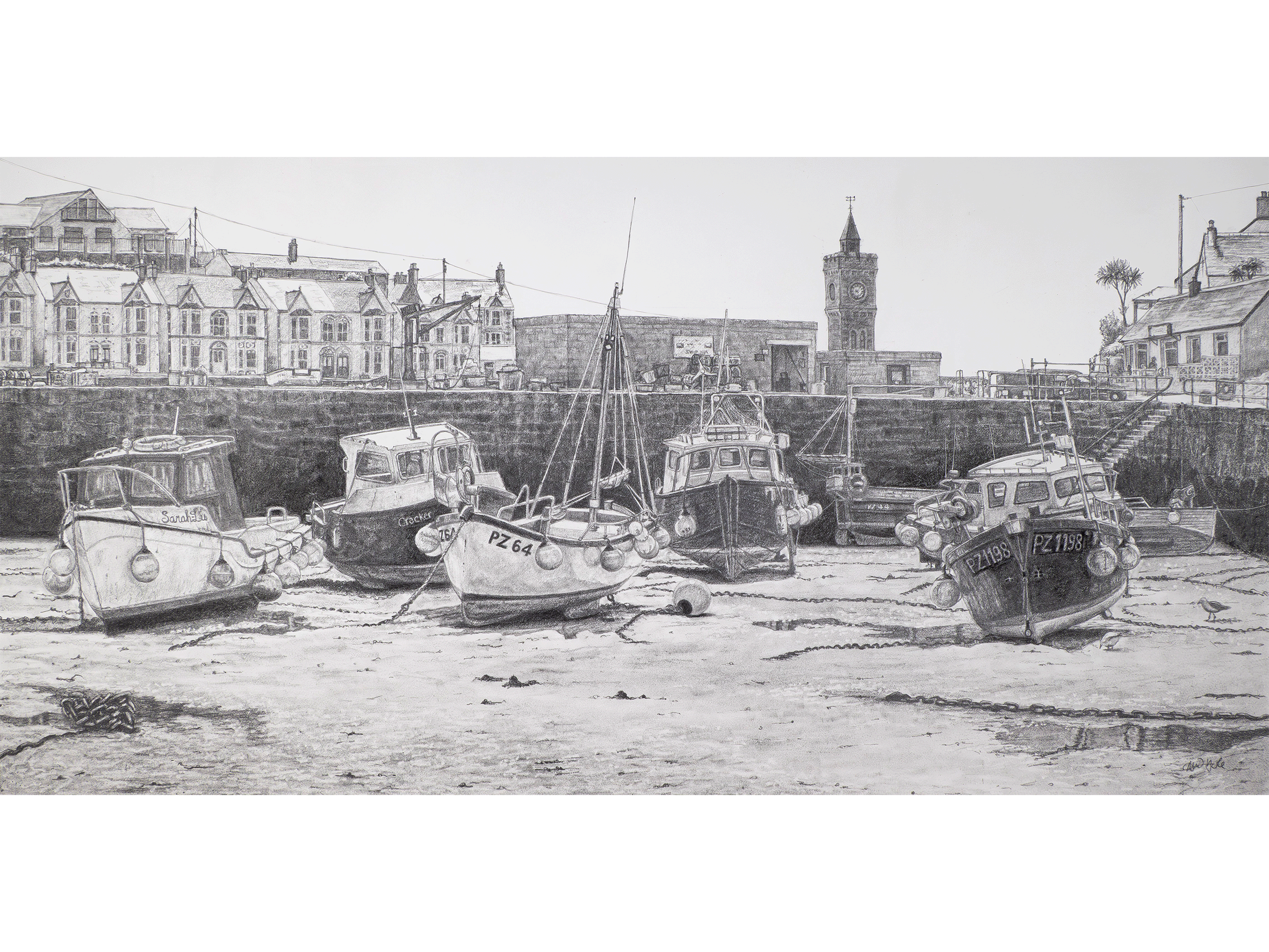 'Reclining at Low Tide, Porthleven' - Original Artwork