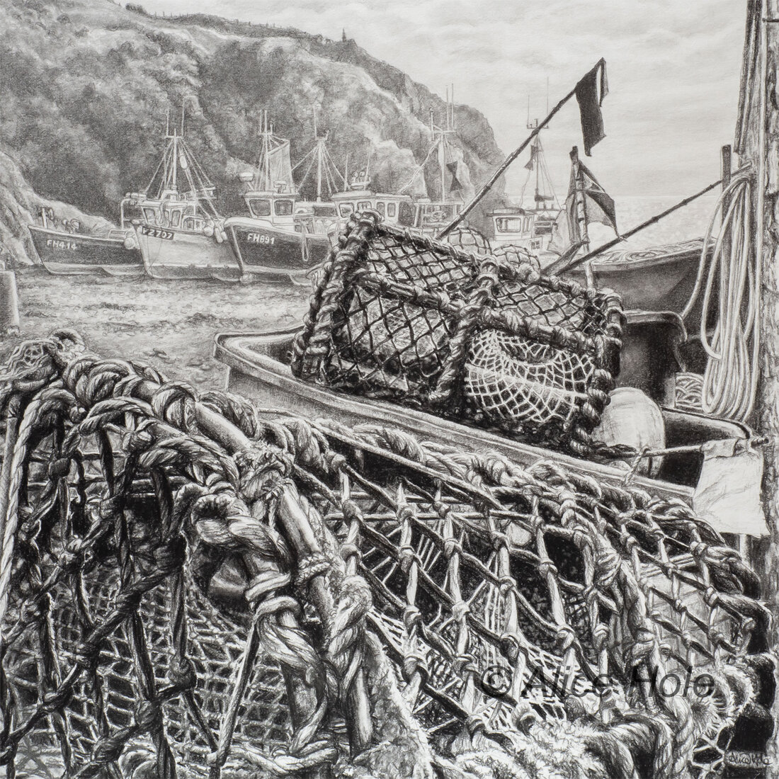 A Gathering of Nets, the Day's Work Done' — Alice Hole - Artist