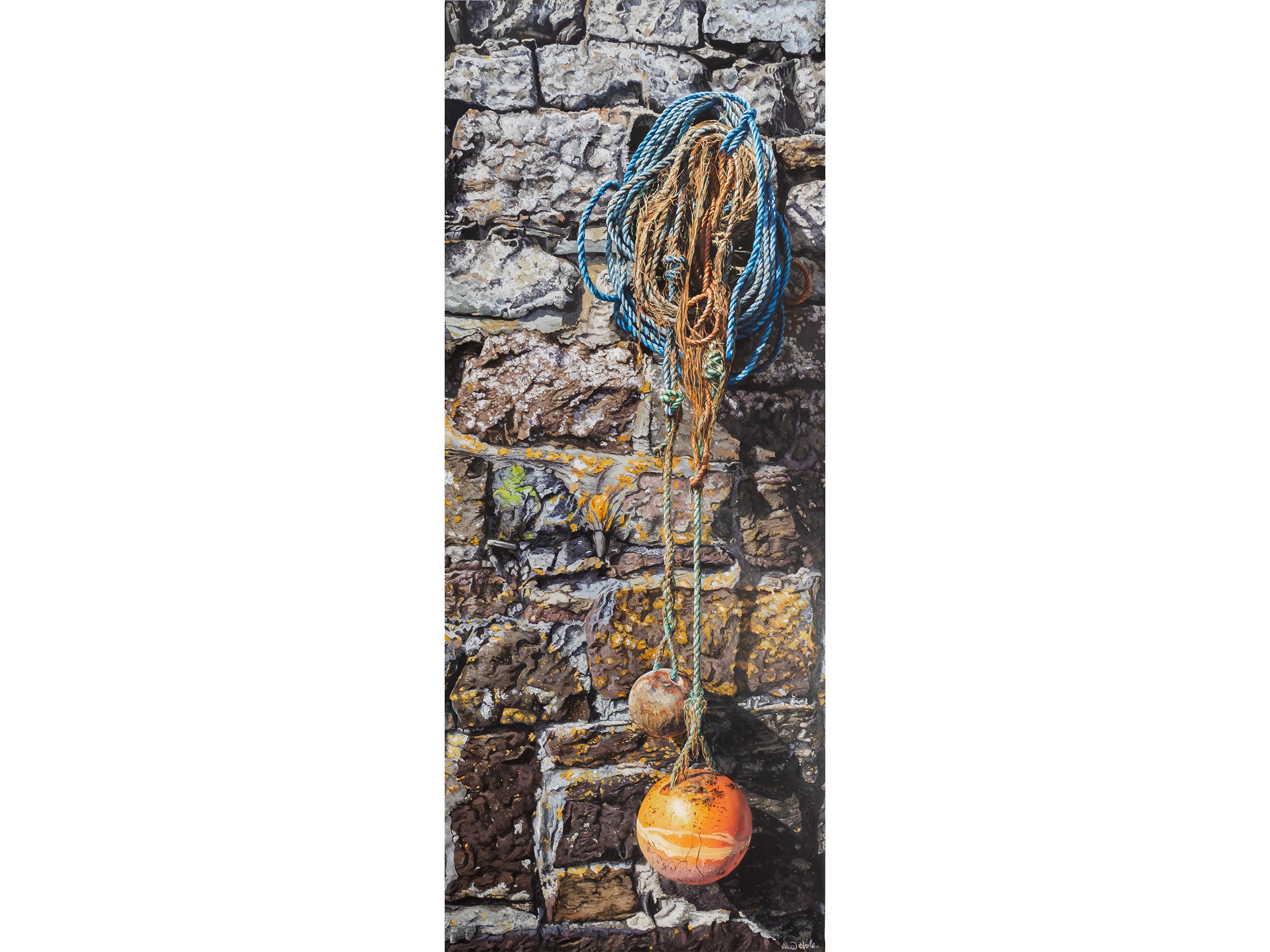 Against the Weathered Wall, Cadgwith - Signed Print