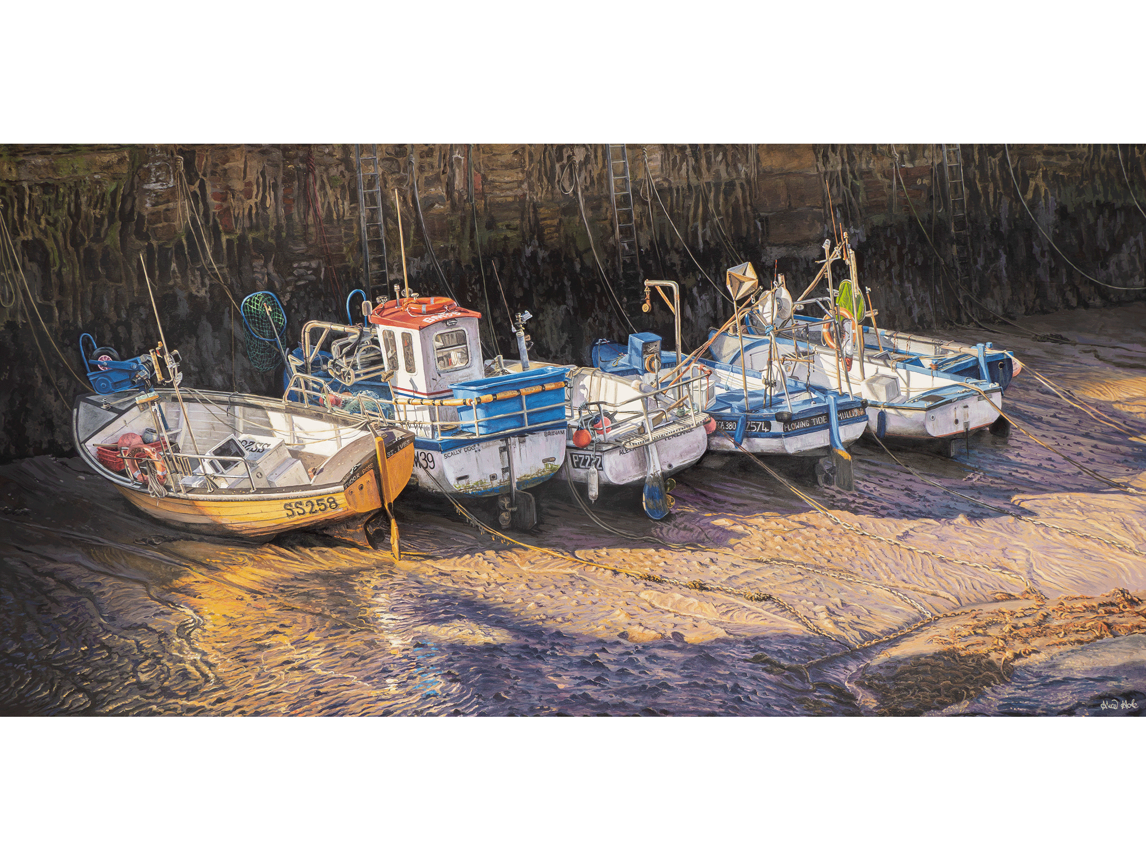 'Shadows and Light, Porthleven' - Signed Print