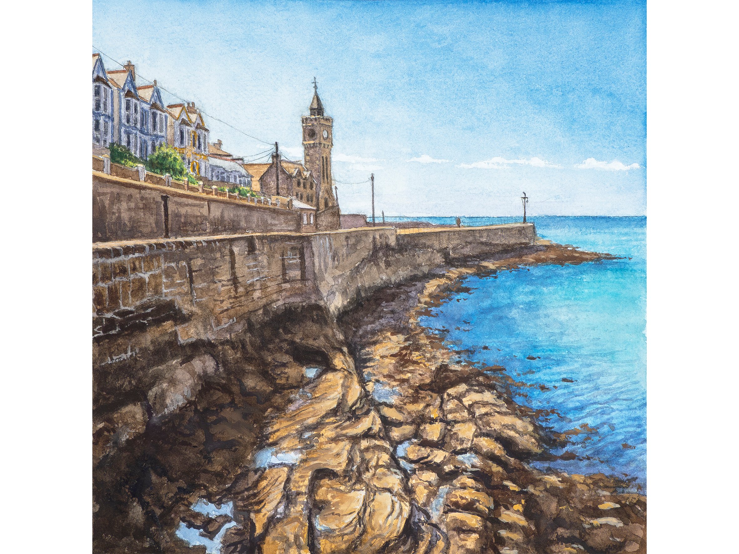 'Low Tide, Porthleven' - Original Watercolour and gouache painting by Alice Hole