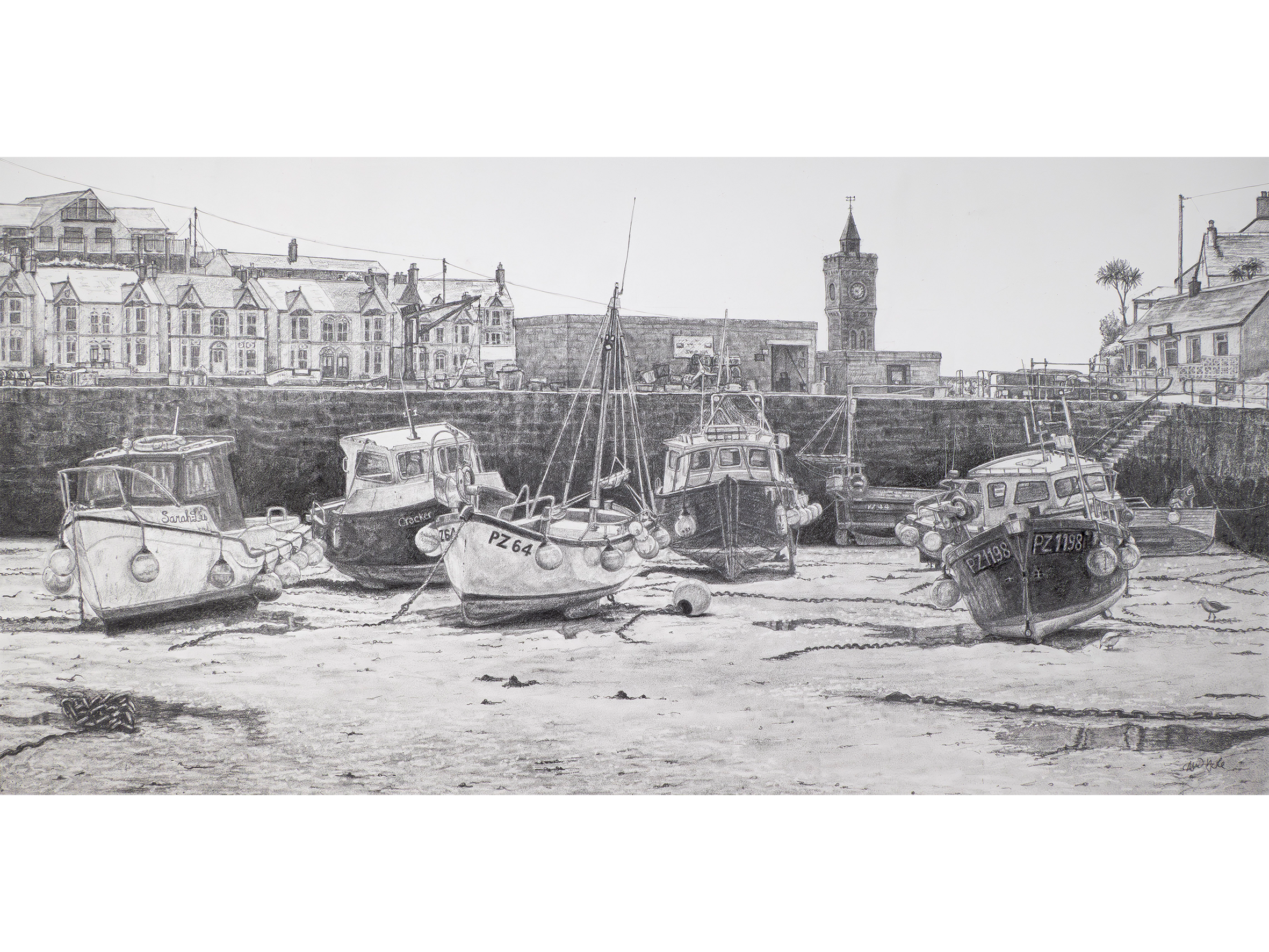 'Reclining at Low Tide, Porthleven' - Original Artwork