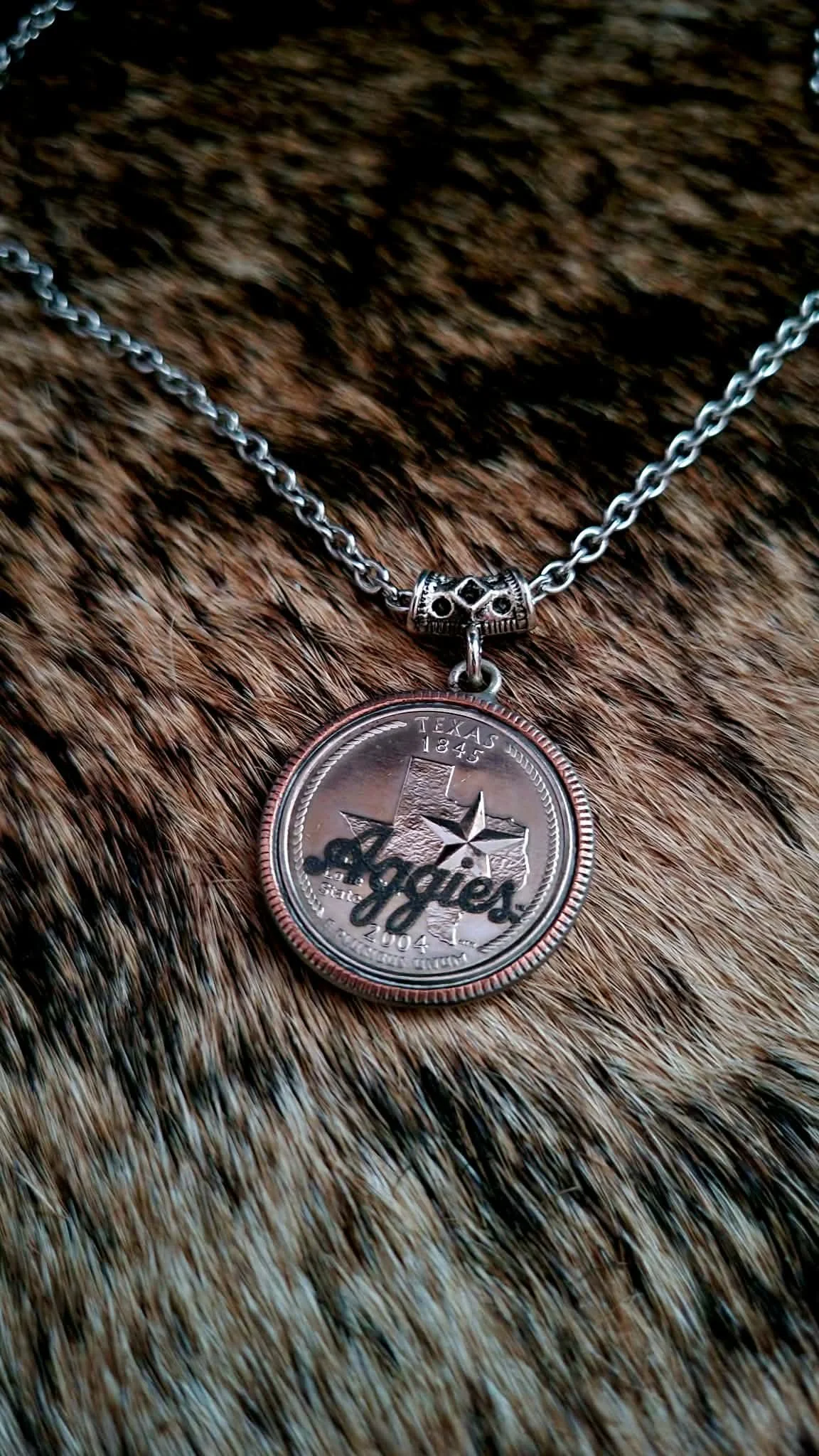 Aggies A&M TAMU Texas Quarter necklace .jpg