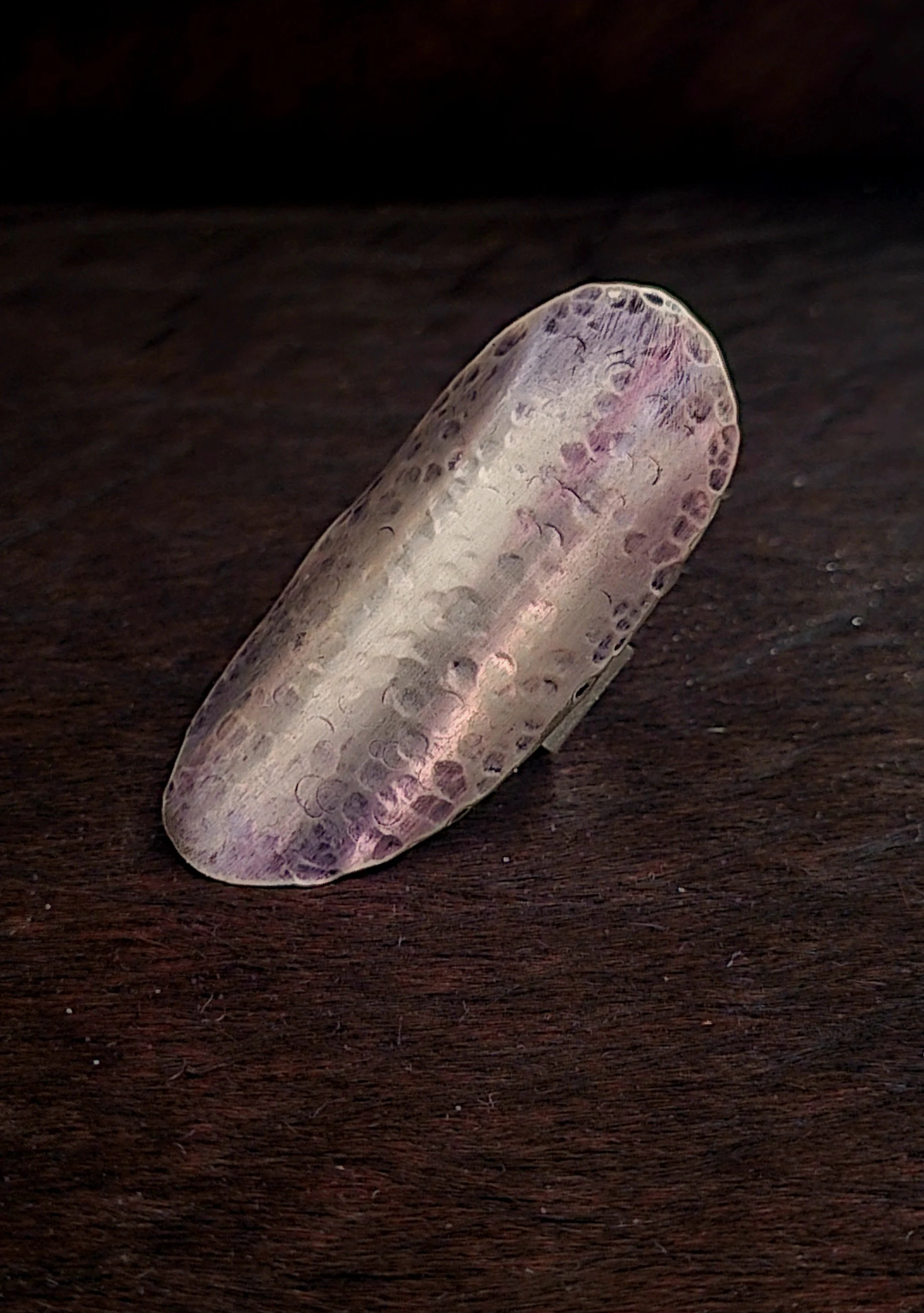 Hammered Spoon Bowl Statement Ring repurposed silverware