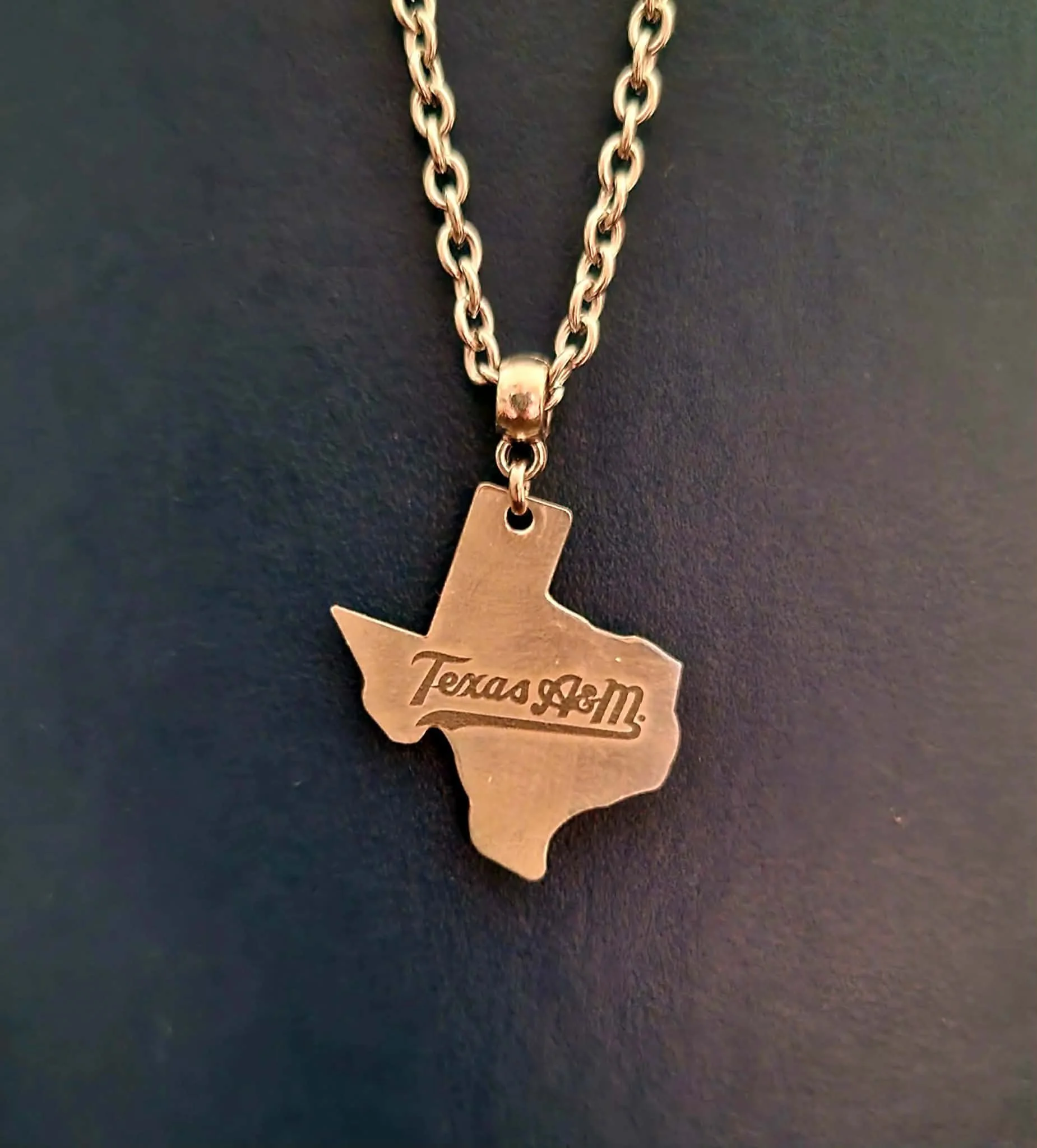 Texas A&M TAMU silverware necklace