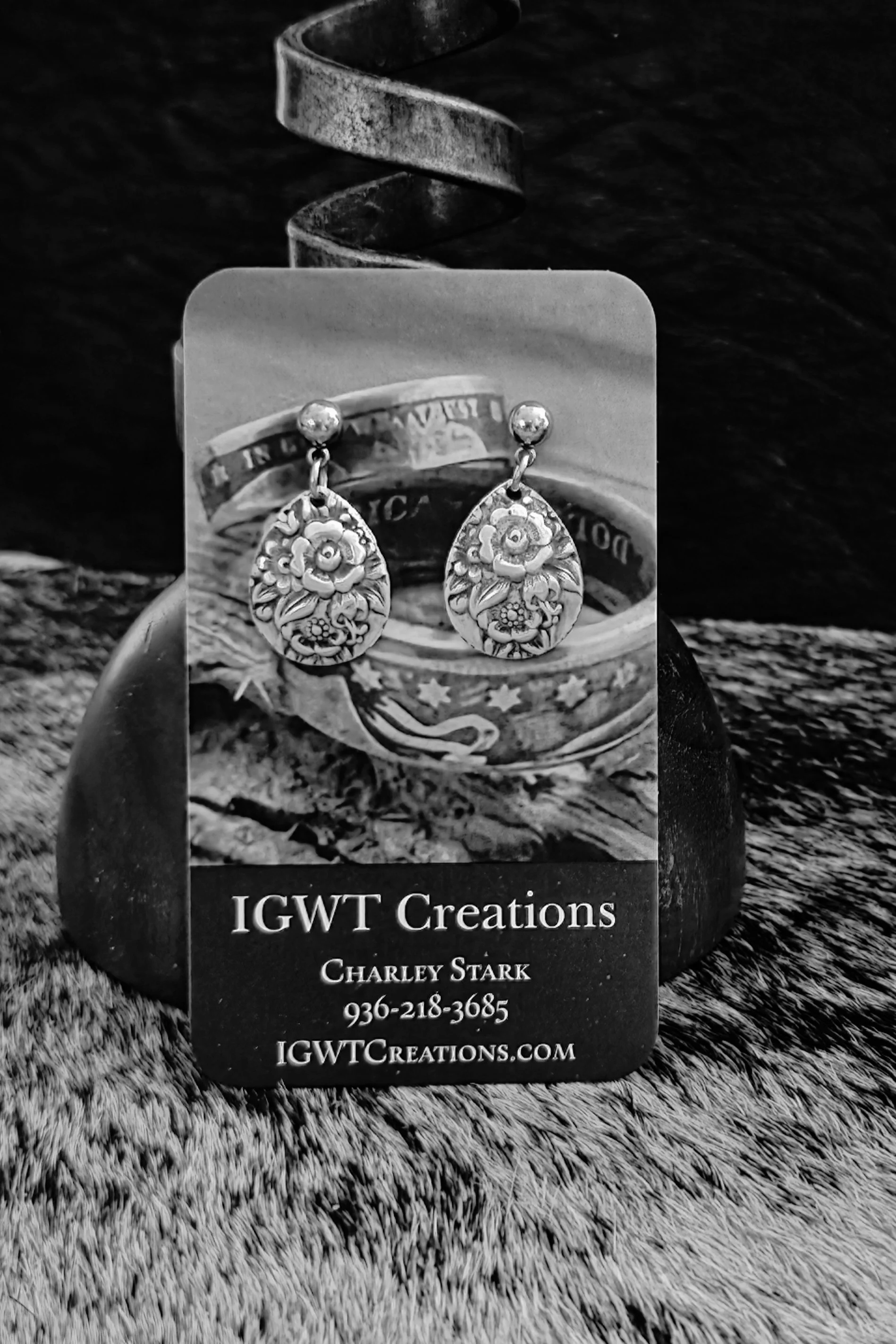 Jubilee pattern silverware, silverware earrings, vintage