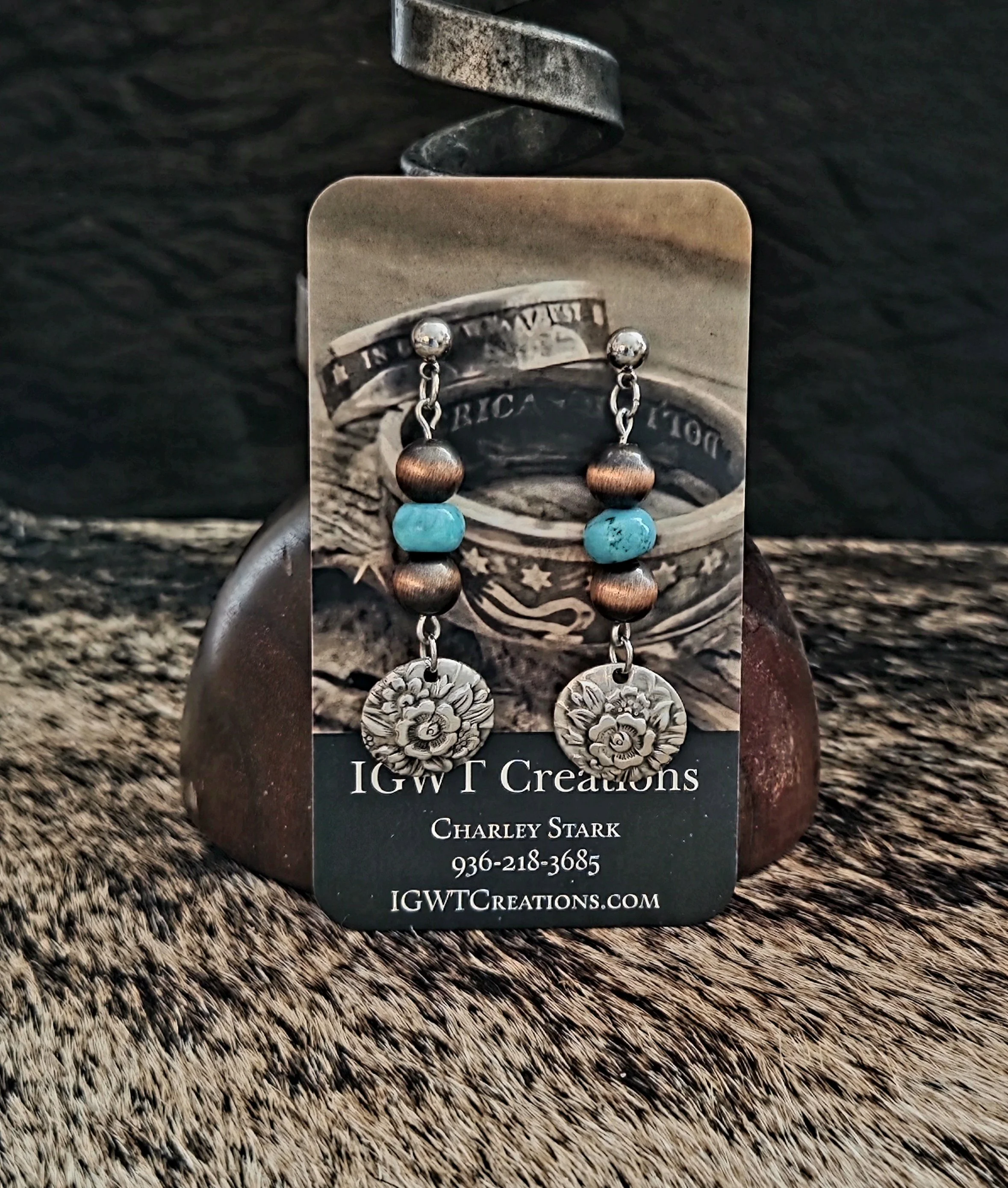 Jubilee pattern silverware, silverware earrings