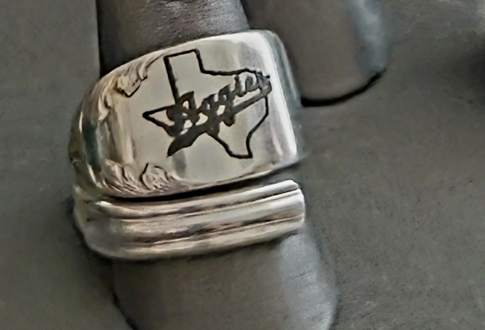 Aggies A&M TAMU Silverware spoon ring
