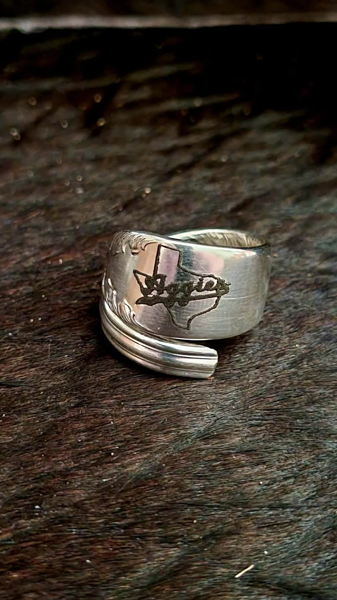 Aggies A&M TAMU Silverware spoon ring