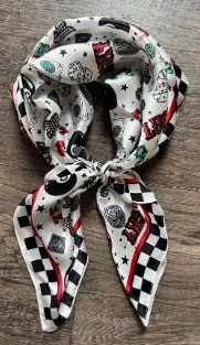 100% Silk Wild Rag Checkered Lucky 7's Casino