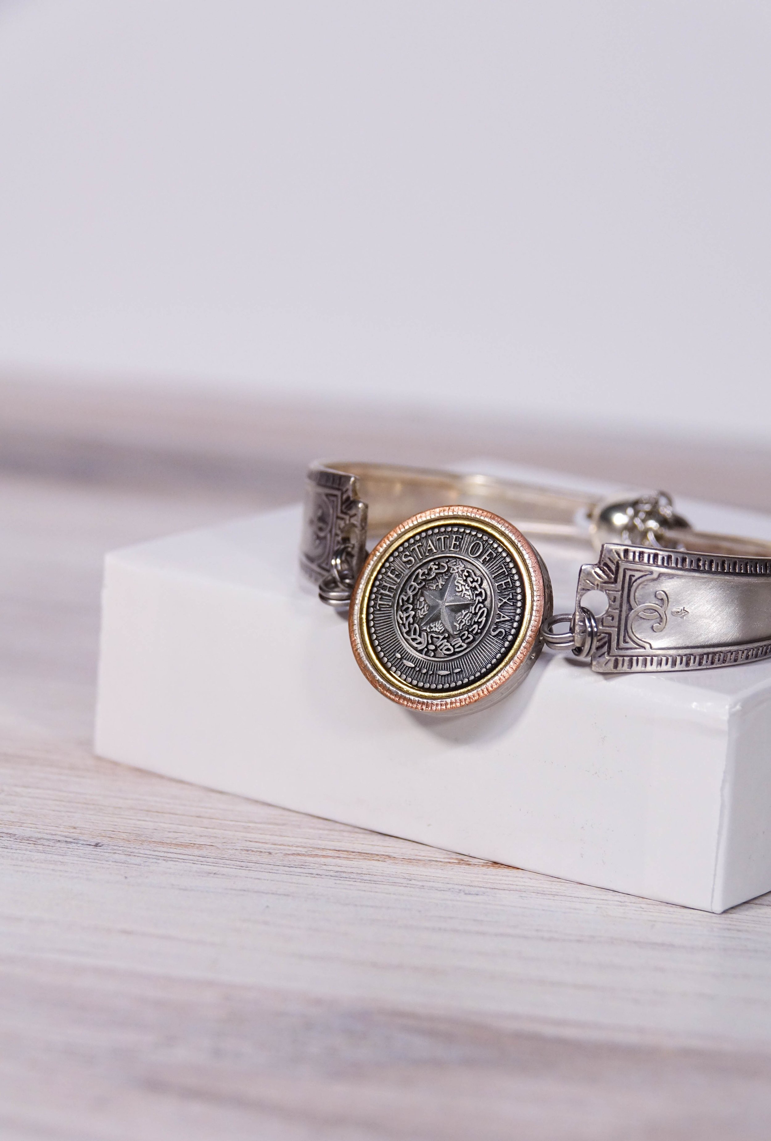 Texas State Seal silverware Bracelet Go Texan Go Texan
