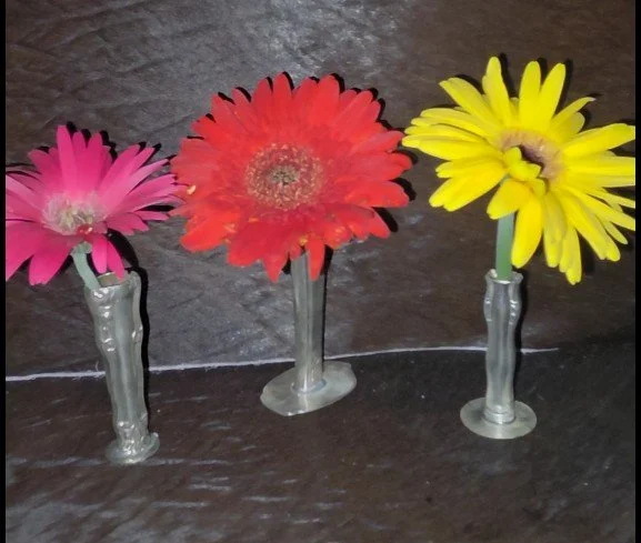 repurposed silverware miniature vase