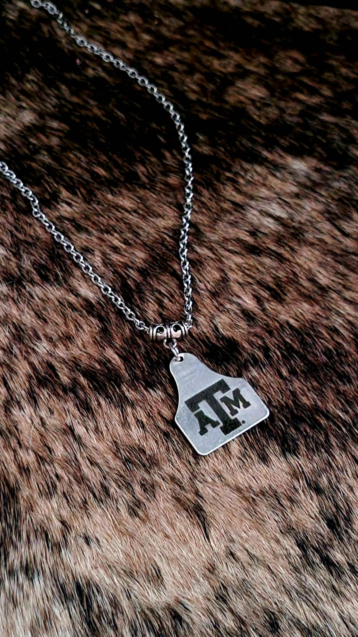 A&M Cattle Tag Necklace