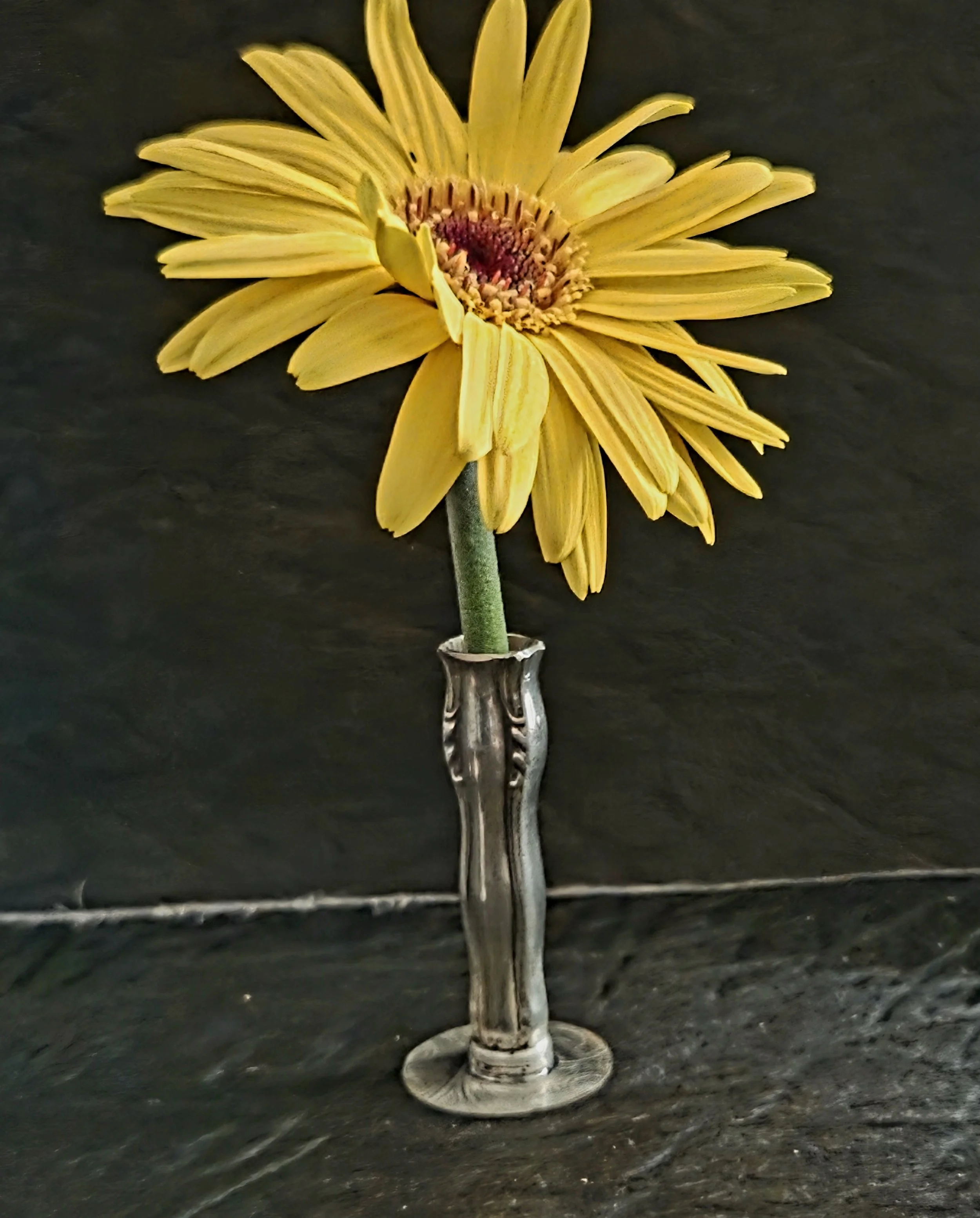 repurposed silverware miniature vase