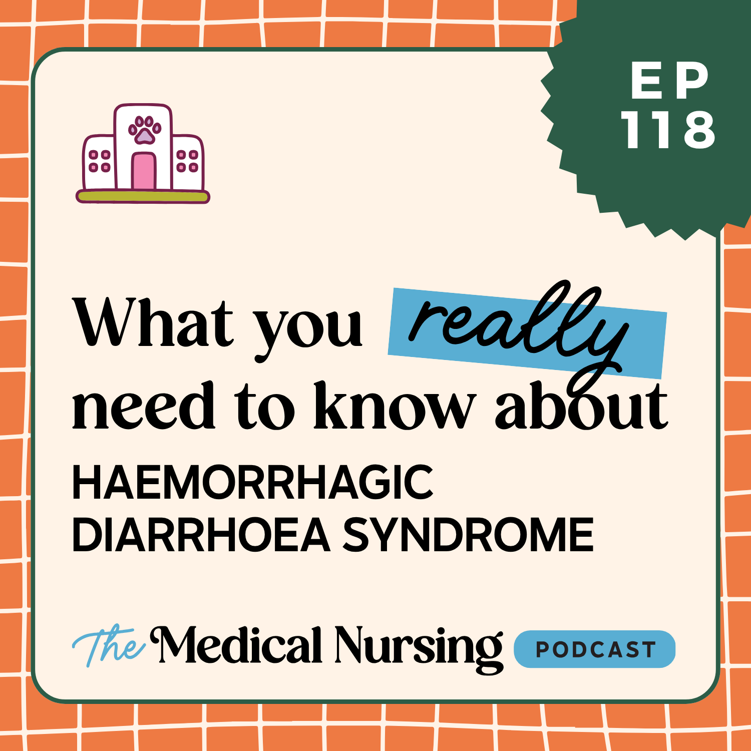 Medical Nursing Podcast episode cover image for Episode 118 What You Really Need to Know About Haemorrhagic Diarrhoea Syndrome for Veterinary Nurses