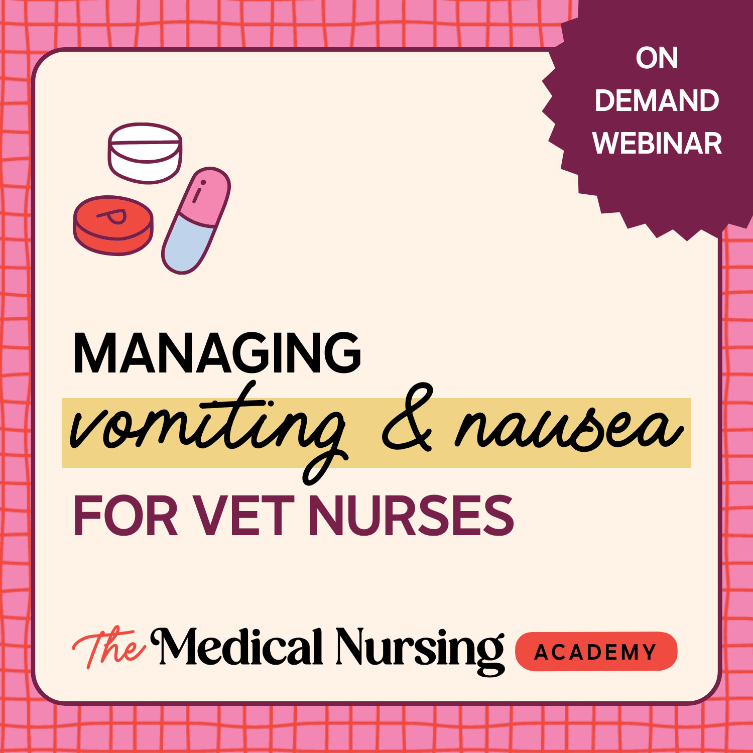 CPD course banner for Evidence Based Nursing Management of Vomiting and Nausea for Veterinary nurses