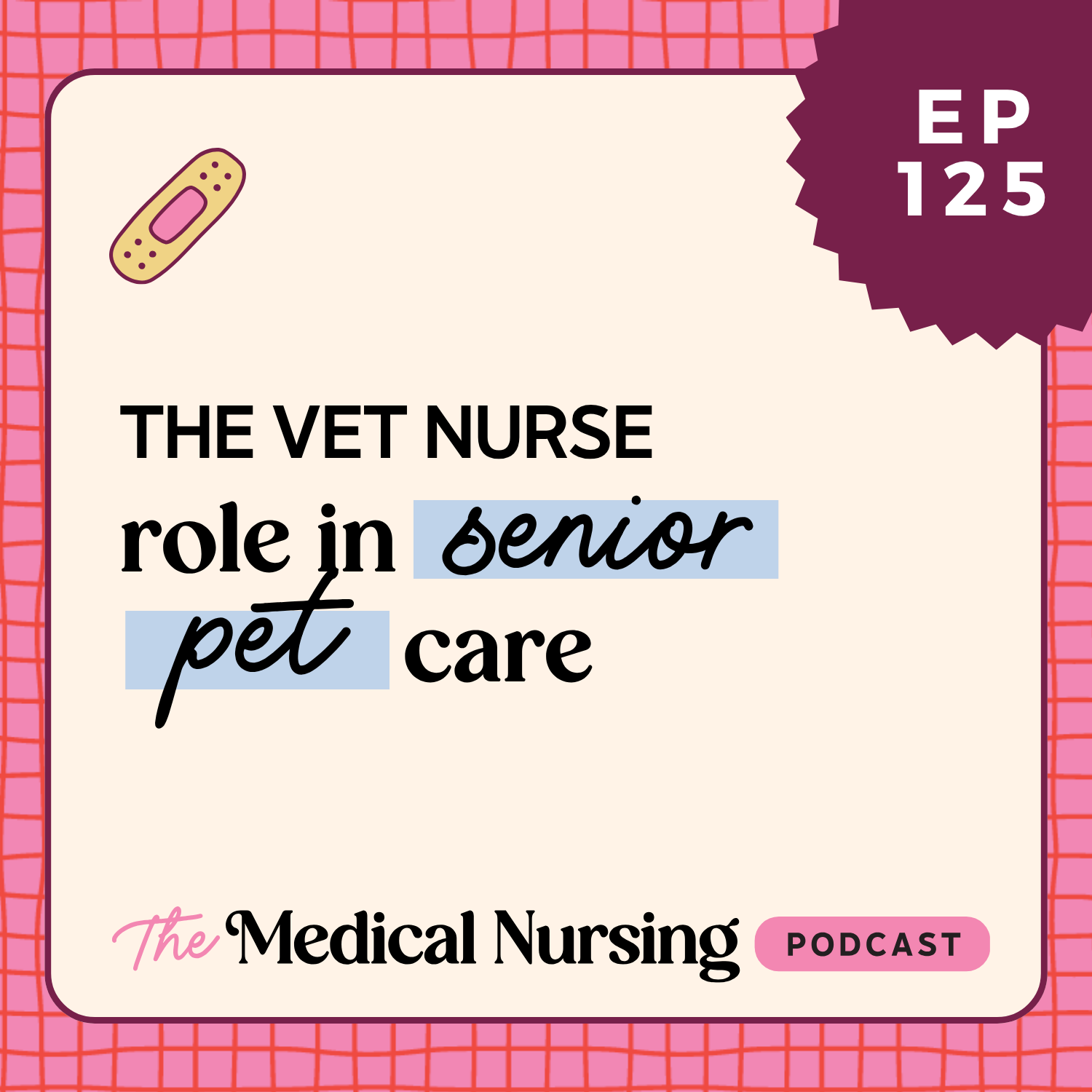 Medical Nursing Podcast episode cover image for Episode 125 The Vet Nurse Role in Senior Pet Care