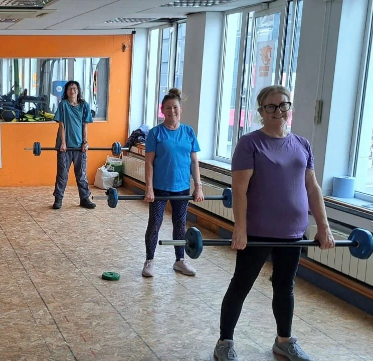 People working out with weights