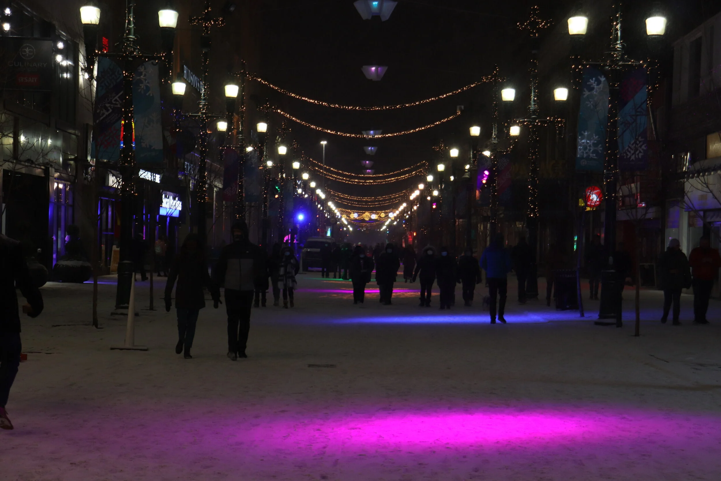 Chinook Lights on Stephens Ave. in Calgary AB. 26/02/2021
