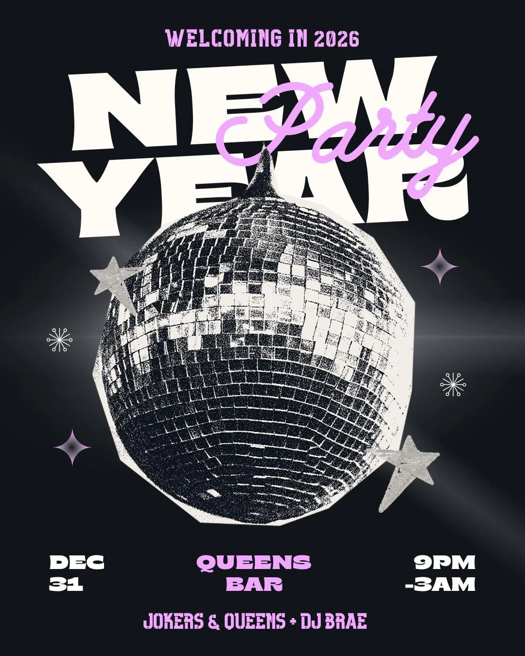 🪩 𝐍𝐄𝐖 𝐘𝐄𝐀𝐑𝐒 𝐄𝐕𝐄 𝐀𝐓 𝐐𝐔𝐄𝐄𝐍𝐒 𝐁𝐀𝐑 🪩

Goodbye 2025. You were&hellip; a lot.
Let&rsquo;s end you properly.

If you&rsquo;re planning to &ldquo;have a quiet night in,&rdquo; that&rsquo;s adorable&mdash;but also, no. Queens Bar is goi