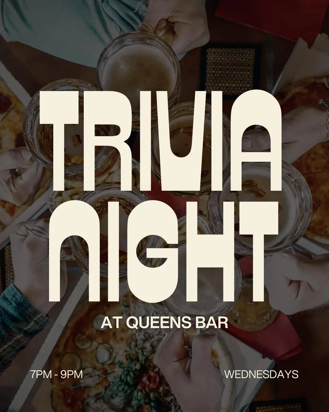 🧠 𝓣𝓻𝓲𝓿𝓲𝓪 𝓝𝓲𝓰𝓱𝓽𝓼 𝓐𝓻𝓮 𝓑𝓪𝓬𝓴 ⚡️

Think fast, drink something cold, win money.

WEDNESDAYS 7PM&ndash;9PM

𝐓𝐡𝐞 𝐛𝐚𝐬𝐢𝐜𝐬:
&bull; $10 per team
&bull; Teams of up to 4 people
&bull; Drop-in / week-to-week (no commitment issues here)