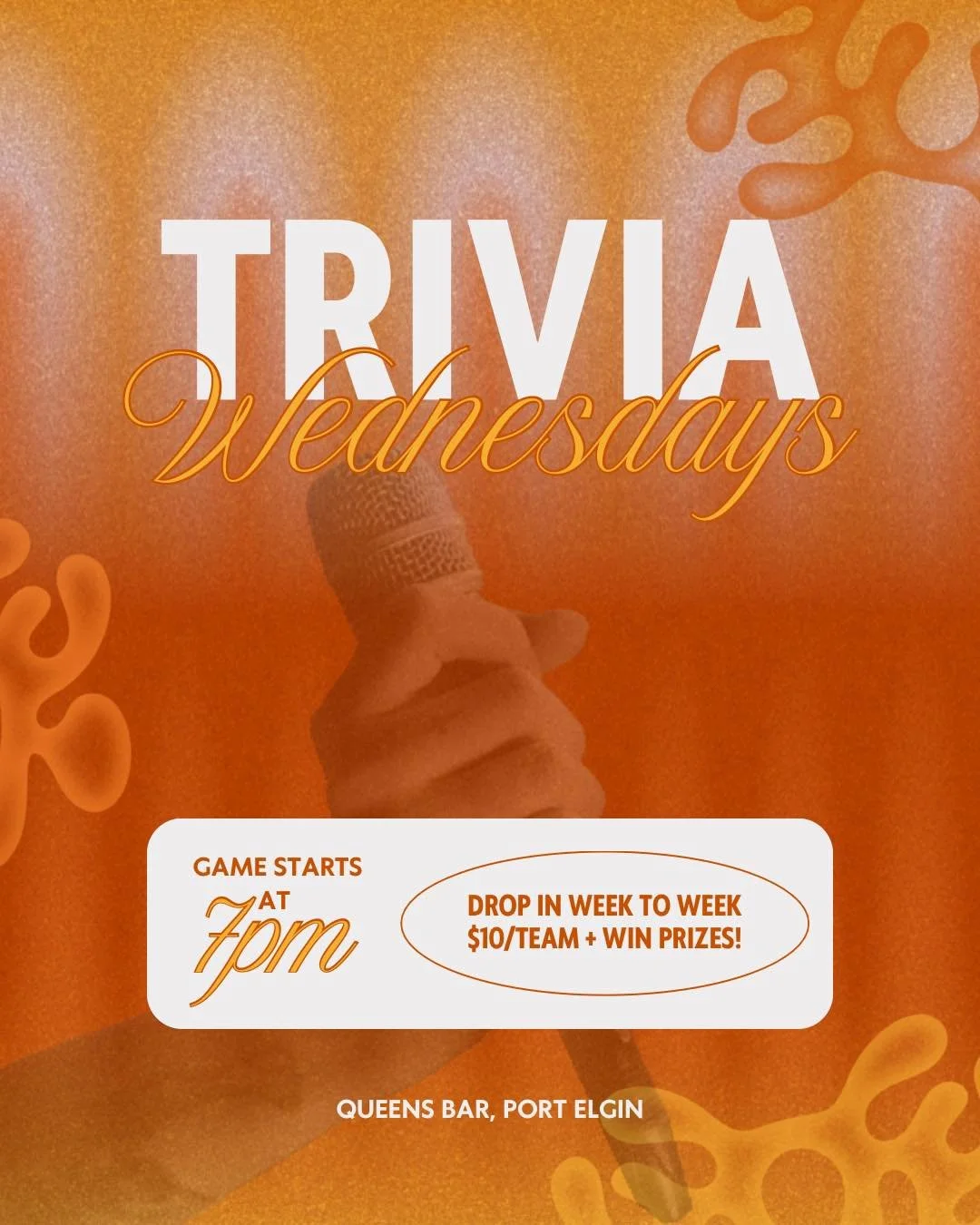 🧠 𝓣𝓻𝓲𝓿𝓲𝓪 𝓝𝓲𝓰𝓱𝓽𝓼 𝓐𝓻𝓮 𝓑𝓪𝓬𝓴 ⚡️

Think fast, drink beer, win money.

WEDNESDAYS 7PM&ndash;9PM

𝐓𝐡𝐞 𝐛𝐚𝐬𝐢𝐜𝐬:
&bull; $10 per team
&bull; Teams of up to 4 people
&bull; Drop-in / week-to-week (no commitment issues here)
&bull; Ru