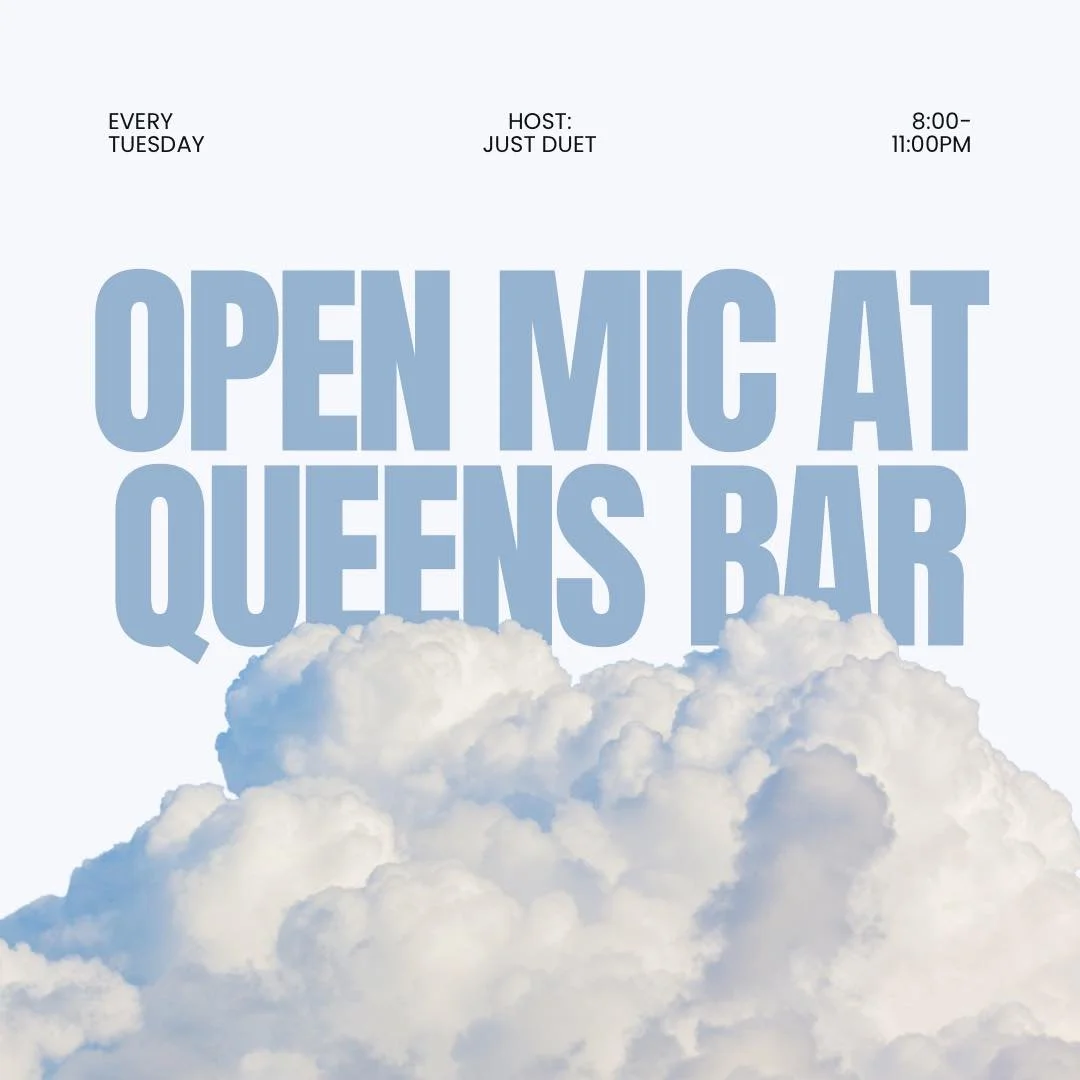 Open Mic Tonight 🎤

Got a song, a guitar, or just feeling brave? Come play.

Hosted by Just Duet&mdash;they&rsquo;ve got you.

📅 Tuesdays
🕘 8&ndash;11pm
📍 Queens Bar

🍻 $6.50 GLB tall boys + vodka coolers
🍺 $7.50 Steam Whistle + Beau&rsquo;s pi