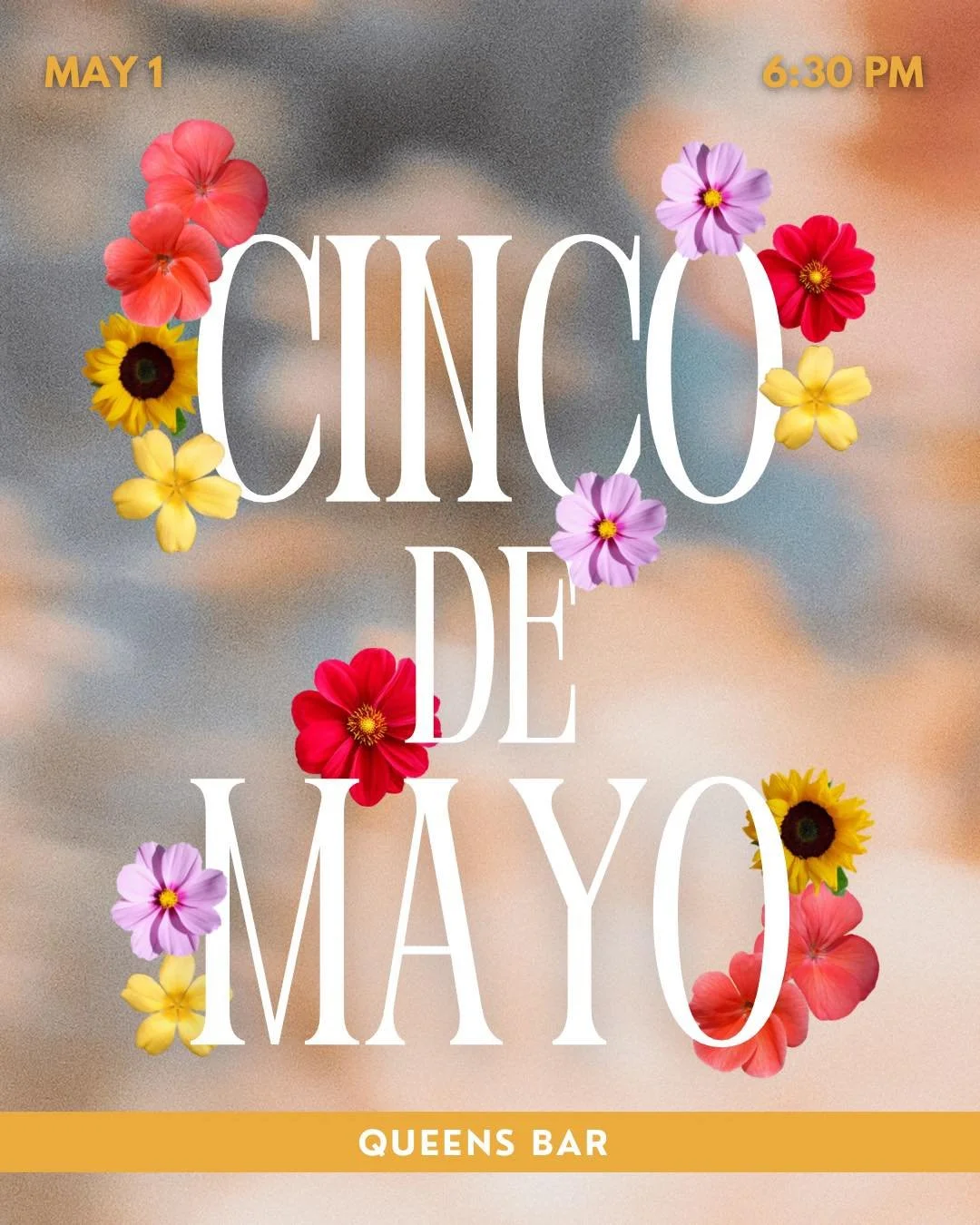 Cinco de Mayo, but make it a full-on experience 🇲🇽

We&rsquo;re not doing this halfway. This is a sit-down, eat-everything, sip-something-strong kind of night.

📅 Friday, May 1
🕡 6:30PM
📍 Queens Bar

Menu lineup:
&ndash; Chips &amp; Salsa Trio (