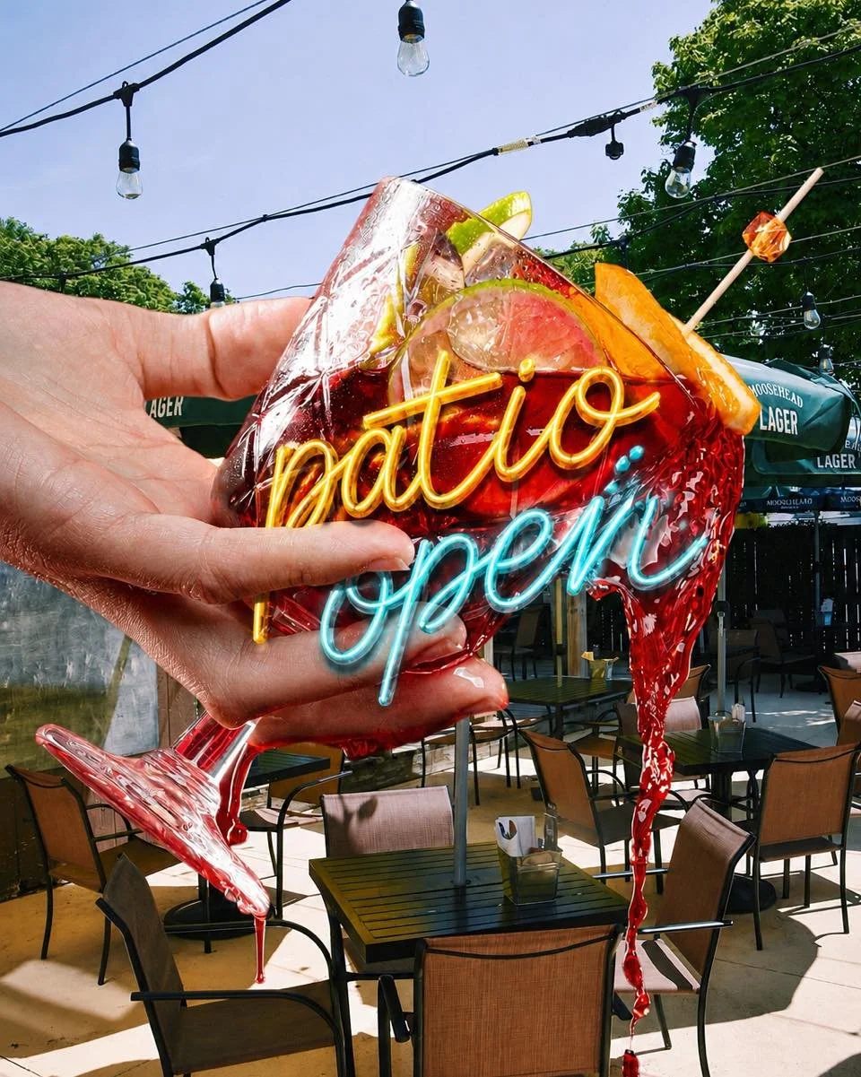 🍹

The patio is patio-ing again.
Come.
Celebrate.
Drink.
Bring your dog.
Drink with your dog?