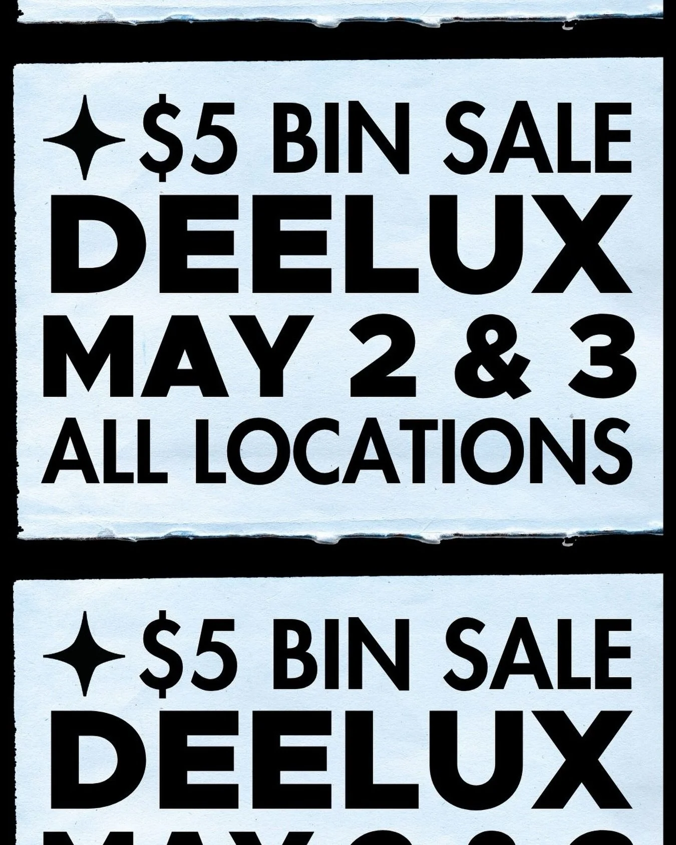 $5 CLOTHING SALE, EVERYTHING IN BINS $5!!

May 2 &amp; 3 &bull; 11am - Close

📍Claremont
📍Orange
📍Highland Park

#clothingsale #vintagesale