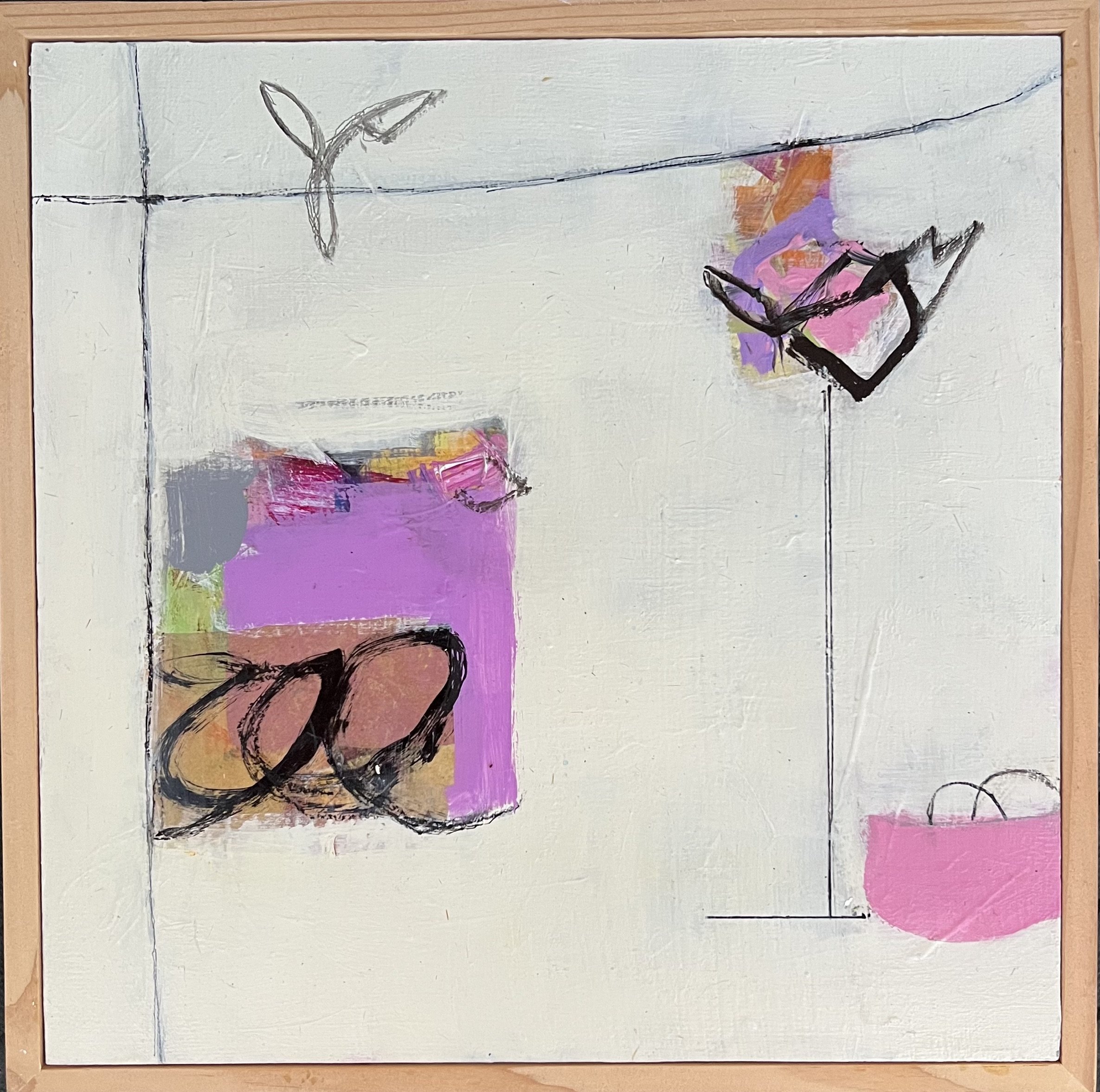 "Whirl", Mixed Media On Panel, 12" x 12" Framed, $360
