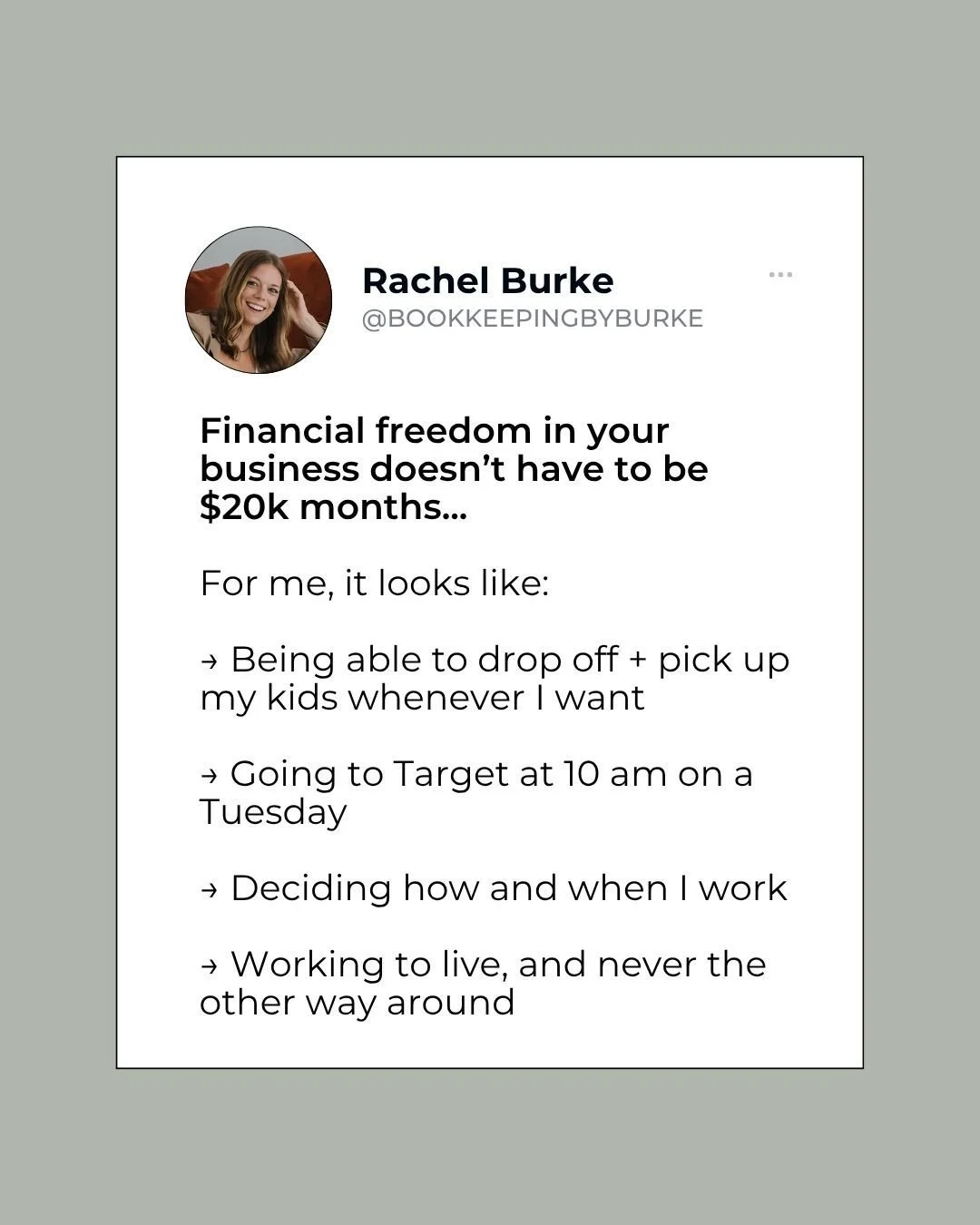 When every other post on Instagram is celebrating a $20k month, it can be tough to see the less-obvious wins.

For my clients, I understand that it's about MORE than the number at the bottom of your P&amp;L.

Financial freedom shows up in our lives i