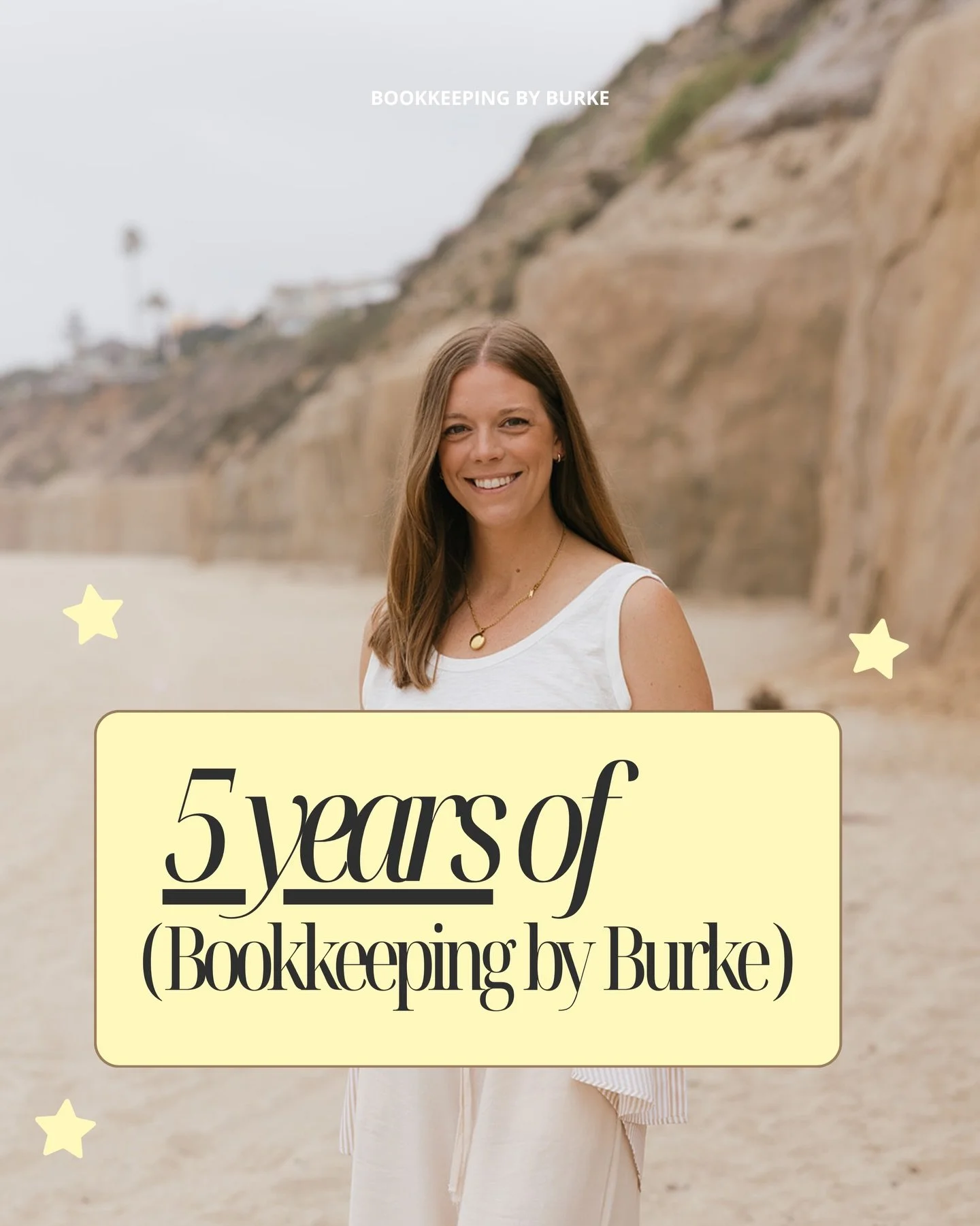 5 YEARS of Bookkeeping by Burke 🥹!!!! this one feels really special. I started this in the middle of covid with no big plan. I had no idea what I was doing, just figuring it out as I went, since then, life and business have grown&nbsp;together.

the