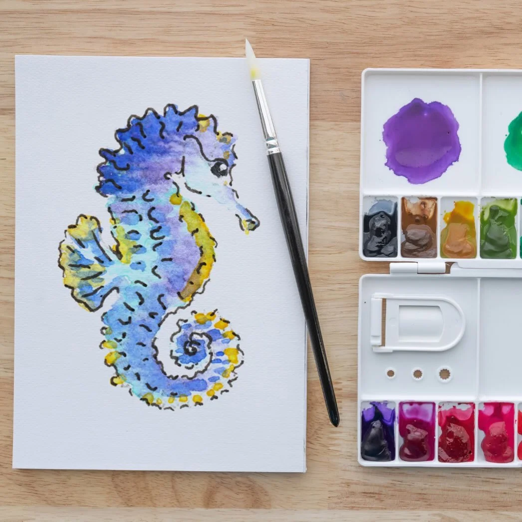 Just &ldquo;sea&rdquo;horsin&rsquo; around over here.
.
.
.
#watercolorseahorse #watercolorart #watercolorartist