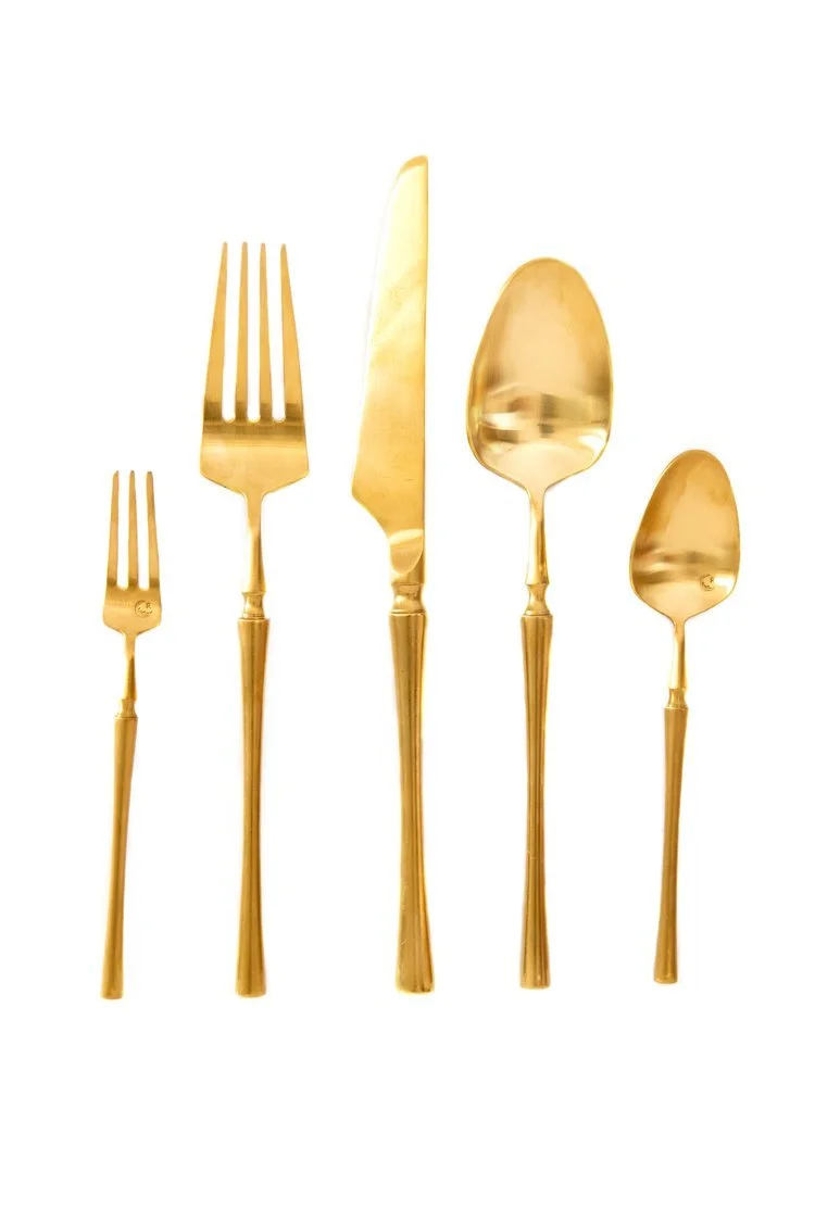 Retoneu Whitney Gold Stainless Steel Flatware - Your Choice Of Piece - Silver