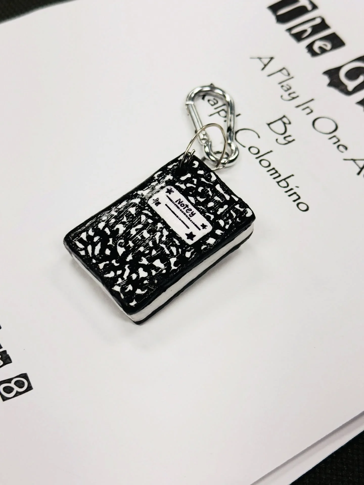 A sweet moment from @minimisfits rehearsal this weekend &mdash; cast member Ally gifted Jack (who have both played the role of Kengi for many years), a handmade Notey keychain 📓 We love how creatively supportive and kind these young artists are🖤 Ha