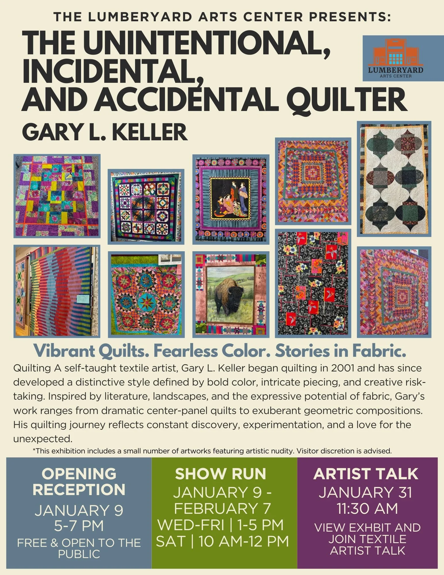 Opening Reception: The Unintentional, Incidental, and Accidental Quilter by Gary L. Keller