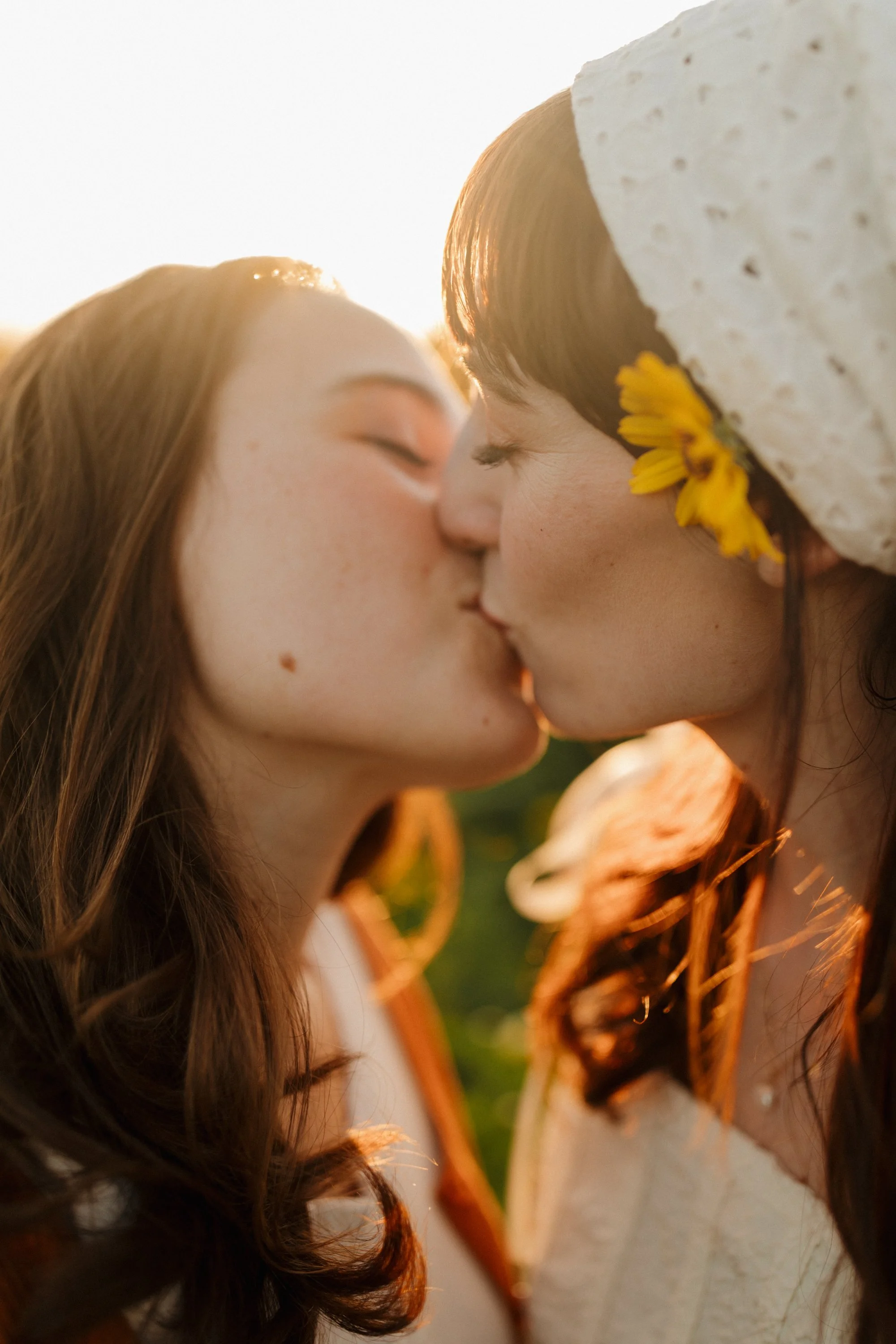 Spring Engagement Session in a Flower Field