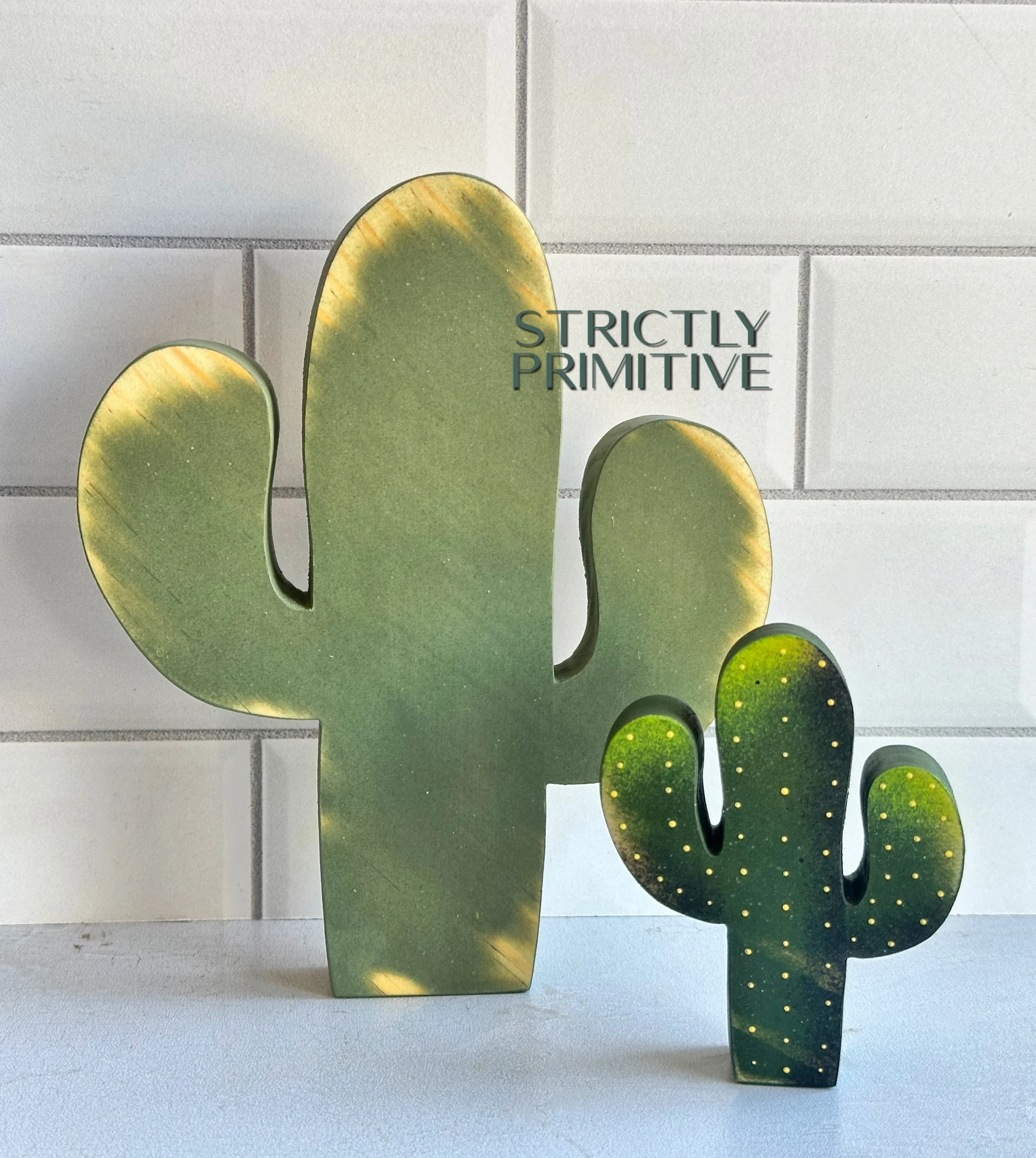 Hand Painted Wooden Saguaro Silhouette