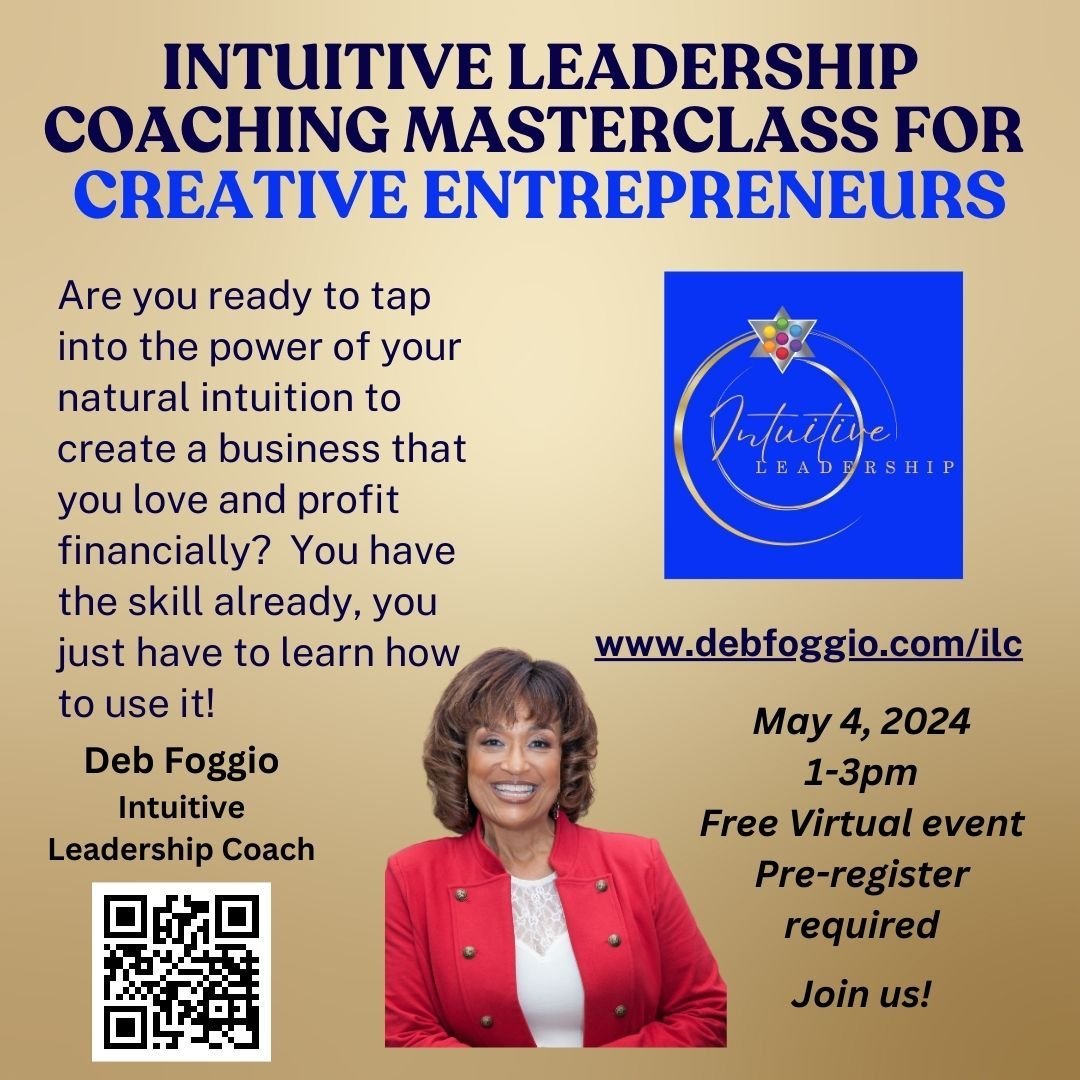 Good Day Beloveds,
The New Face of Leadership: Intuitive Leadership.  What is intuitive leadership? It's leadership from the heart. It's knowing without needing to analyze. It's that gut feeling telling you the right path to take. And guess what? It 