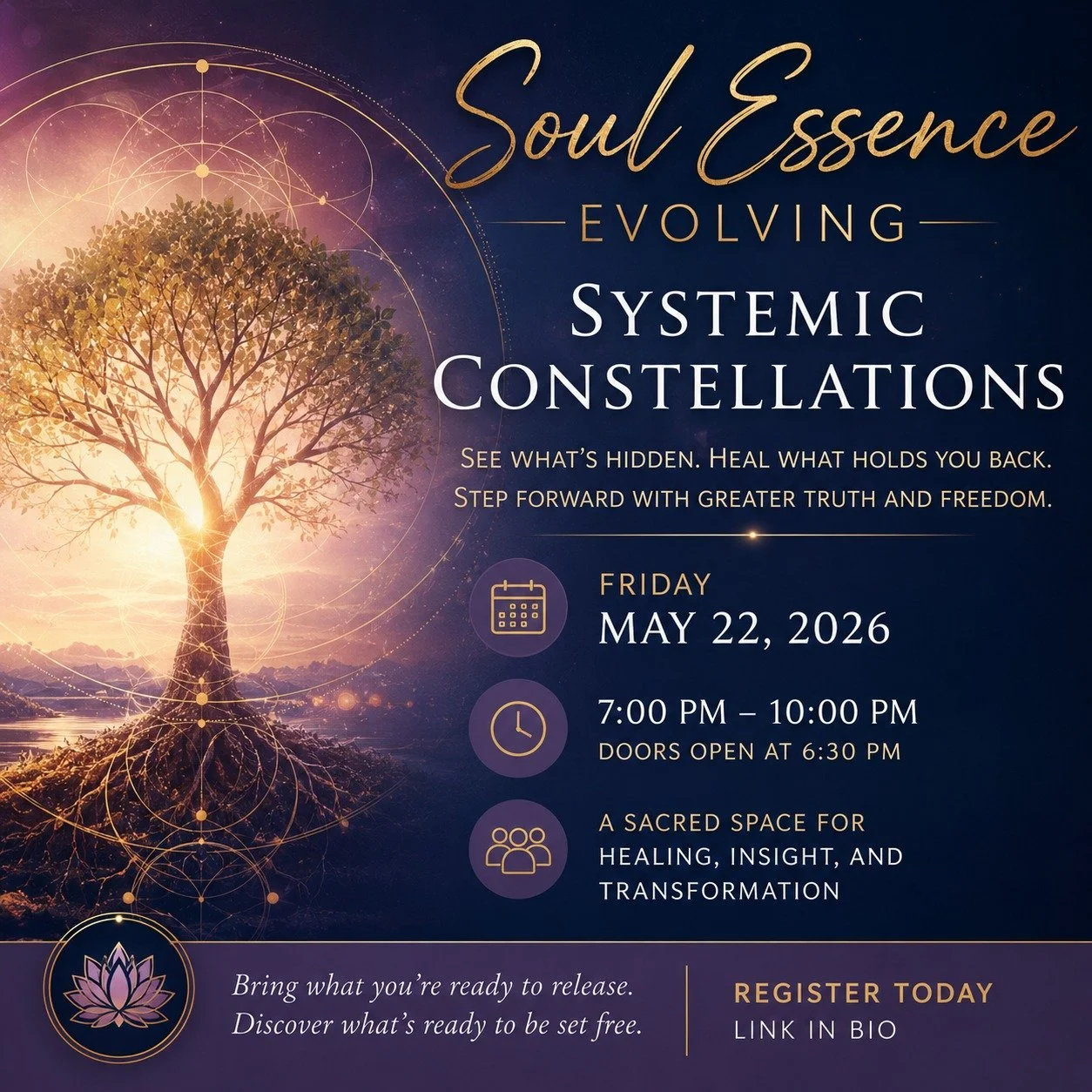 If you are feeling a new chapter calling, but also feeling resistance, hesitation, or something unseen getting in the way, Soul Essence Evolving offers a meaningful space to explore that.

Systemic Constellations is sacred work. It allows deeper dyna