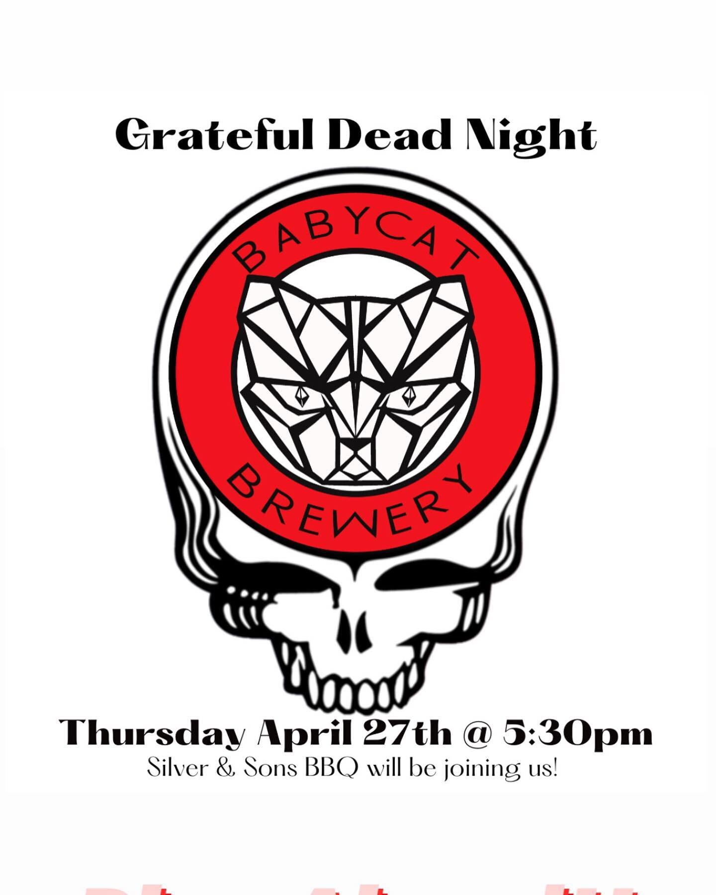 This Thursday 4/27! We&rsquo;ve loved meeting all our local Deadhead friends &amp; can&rsquo;t wait to see you again!❤️💙❤️💙
@silverandsonsbbq