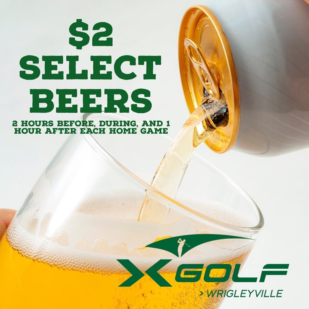 Calls us crazy, but we&rsquo;re doing $2 beers on game days. Come pre and post game party with us at the #xgolfbar 🍻⚾️⛳️