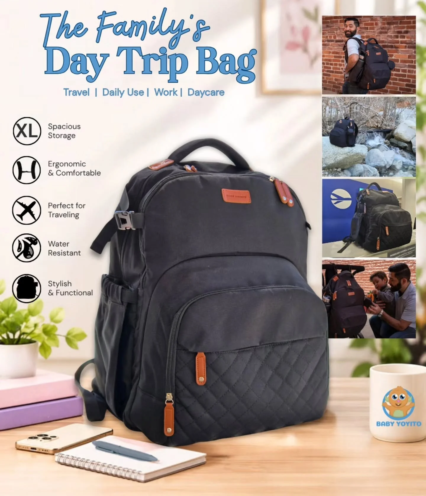 Get yourself the ultimate family day trip bag, best parent hack, sweetest baby shower gift, or smartest parenthood upgrade.

Pack the bag and have some fun! With tons of space for everyone, it's easy to pack the family bag and go on an adventure. Bui