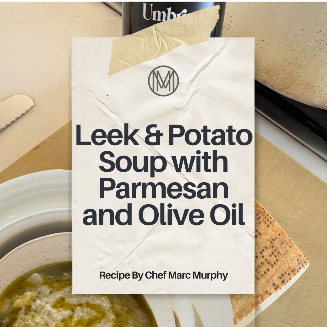 Leek &amp; Potato Soup with Parmesan and Olive Oil