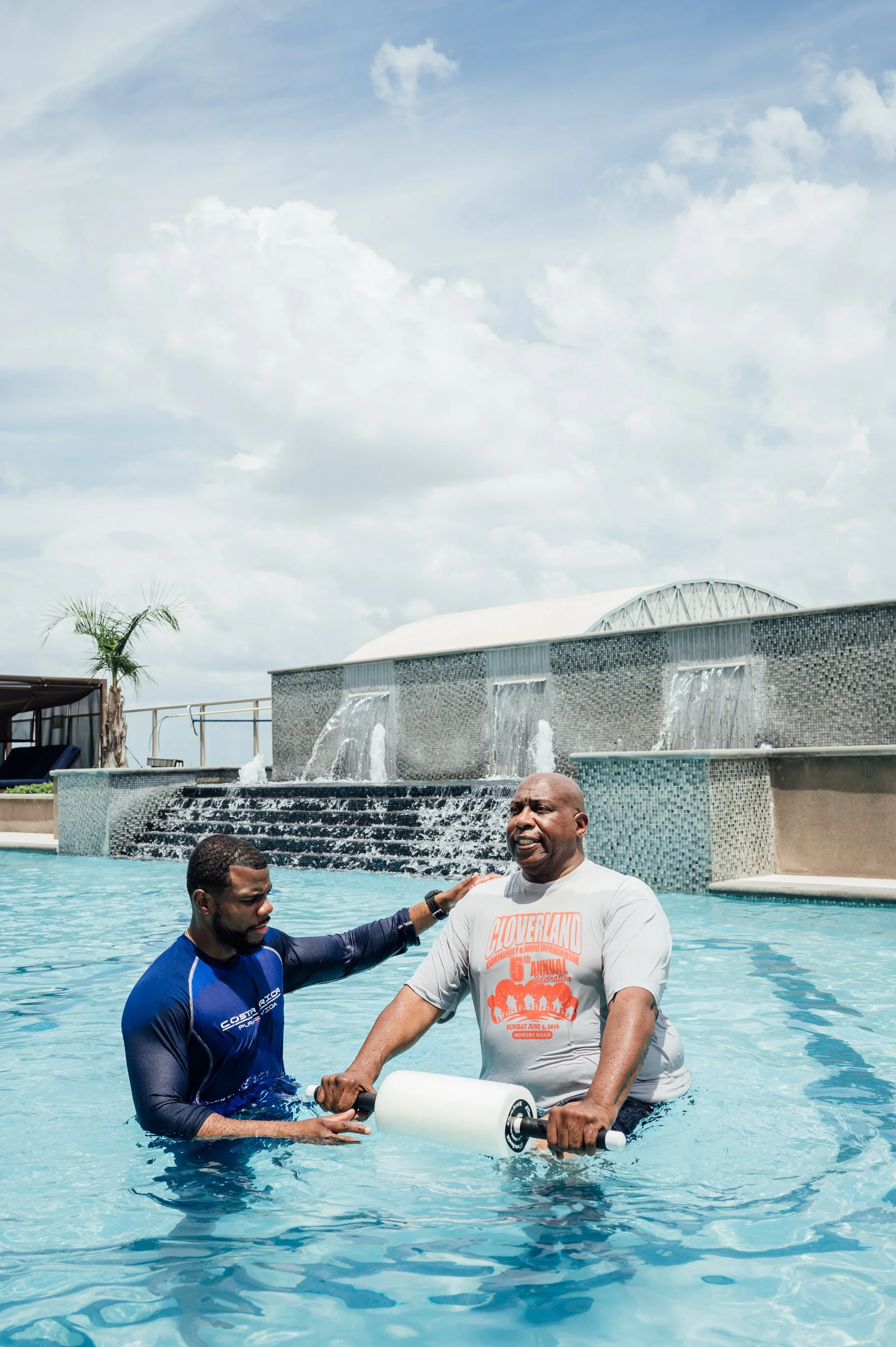 Pool Physical Therapy with Dr. Miller with client Feel Free Physical Therapy