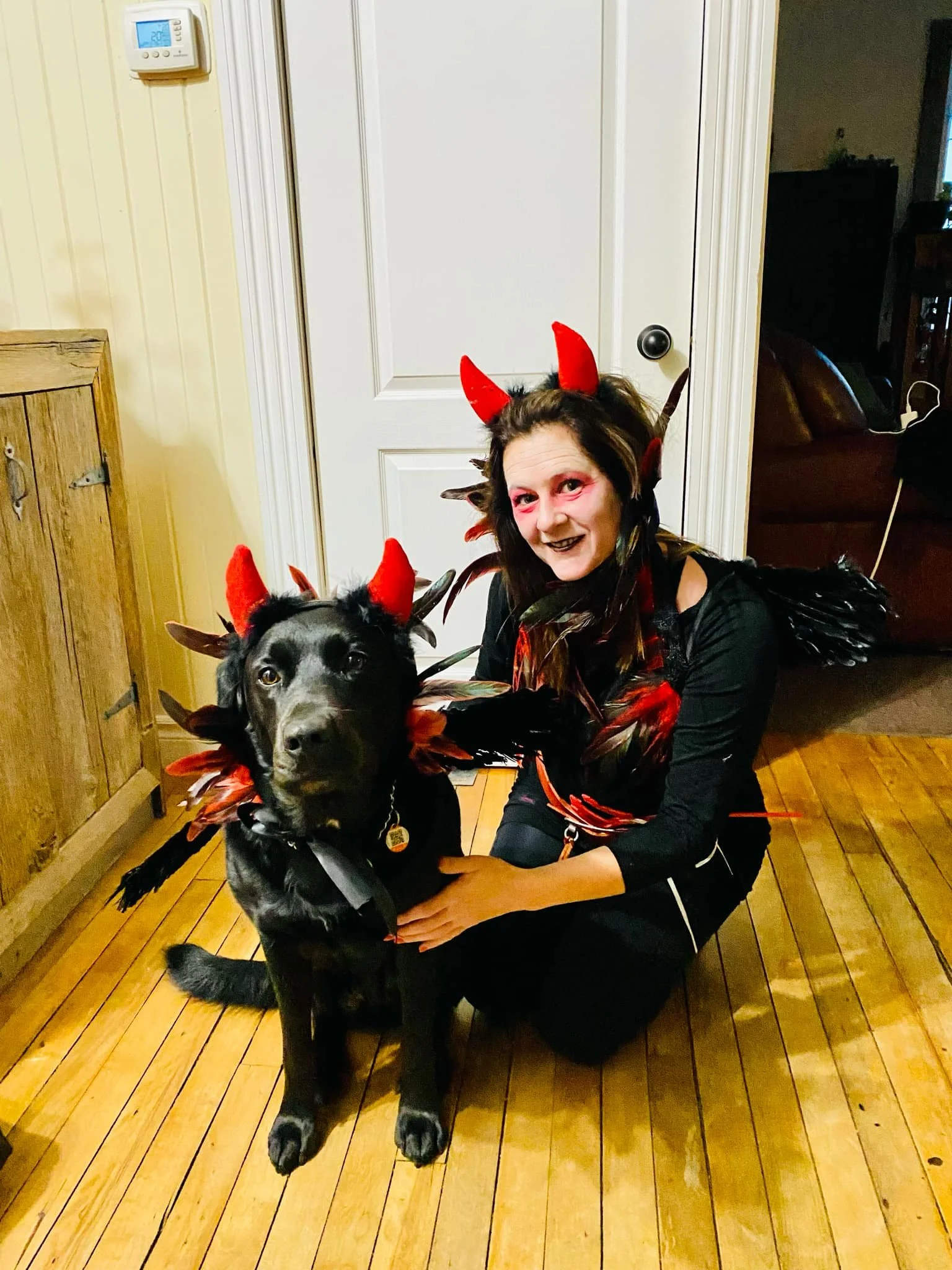 Déguisée pour l'Halloween.