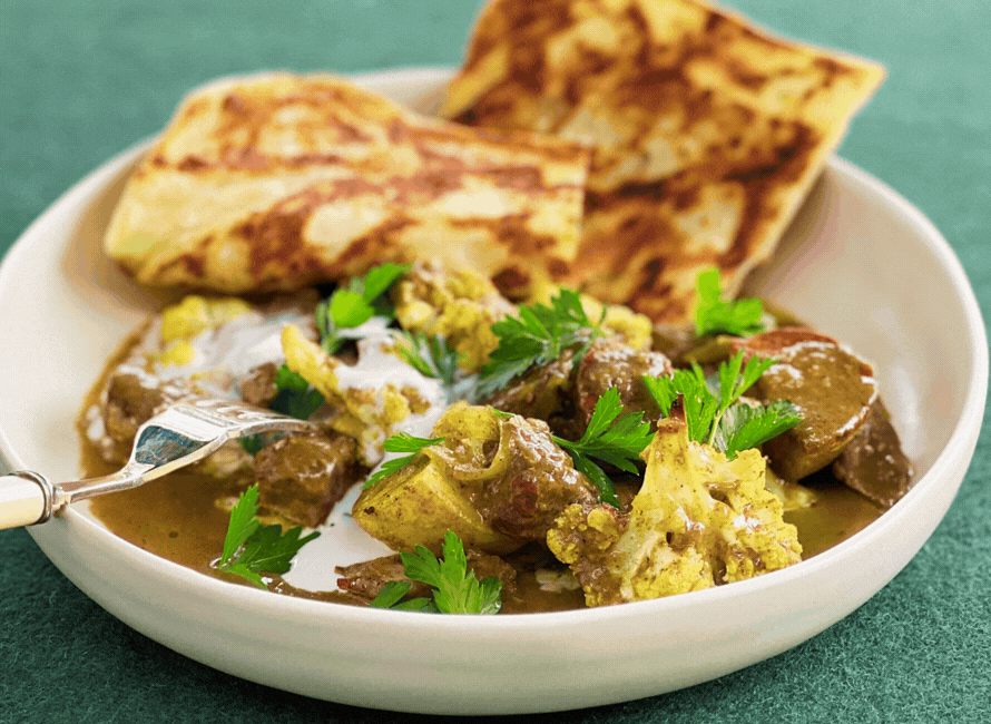 Lamb, Cauliflower & Potato with Tartan Sari Authentic Goan Spice