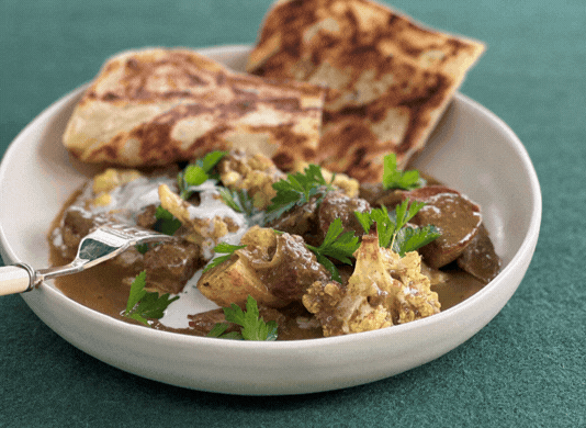 Lamb, Cauliflower &amp; Potato with Tartan Sari Authentic Goan Spice